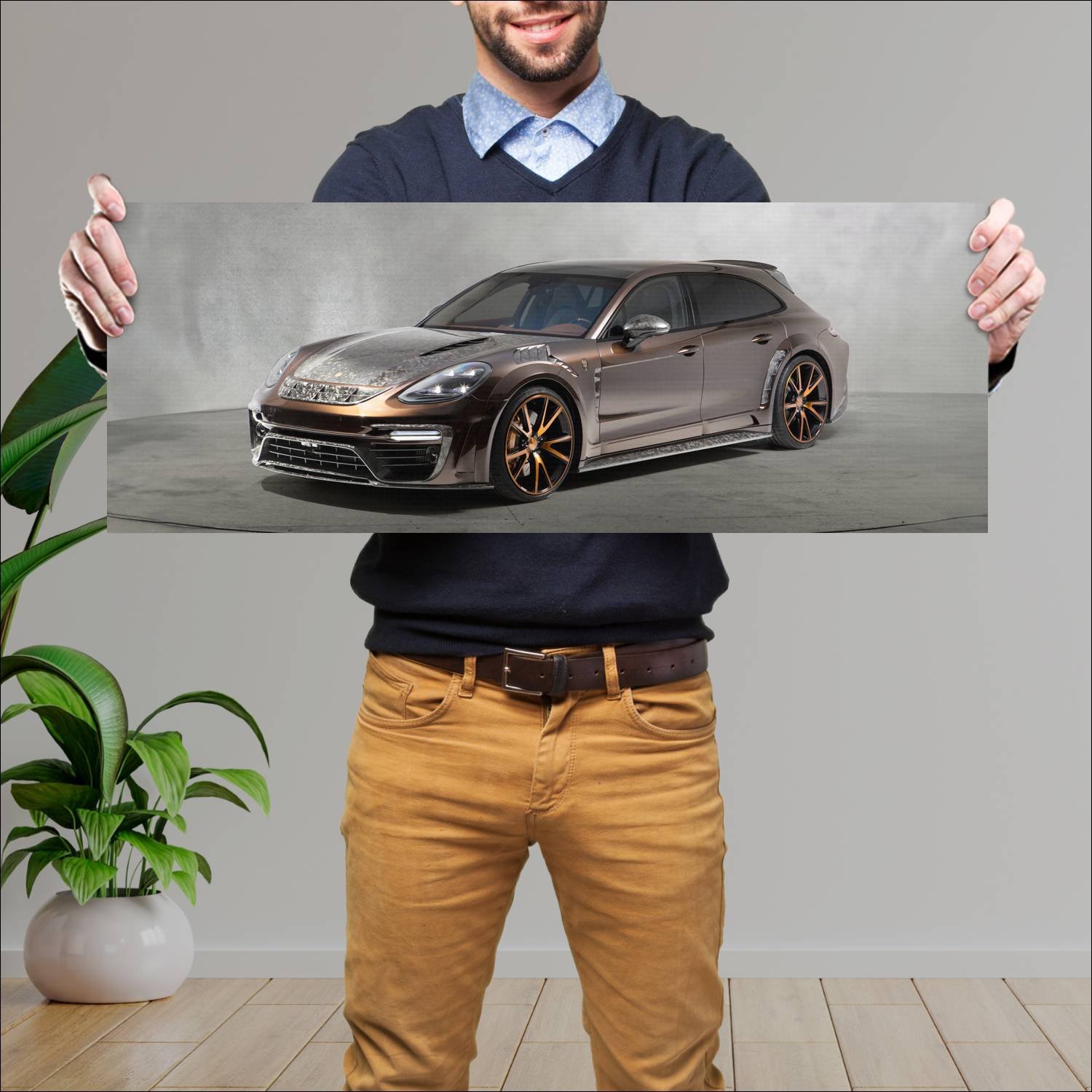 Cuadro grande 30x80cm 2018 porsche panamera sport 214 Porsche