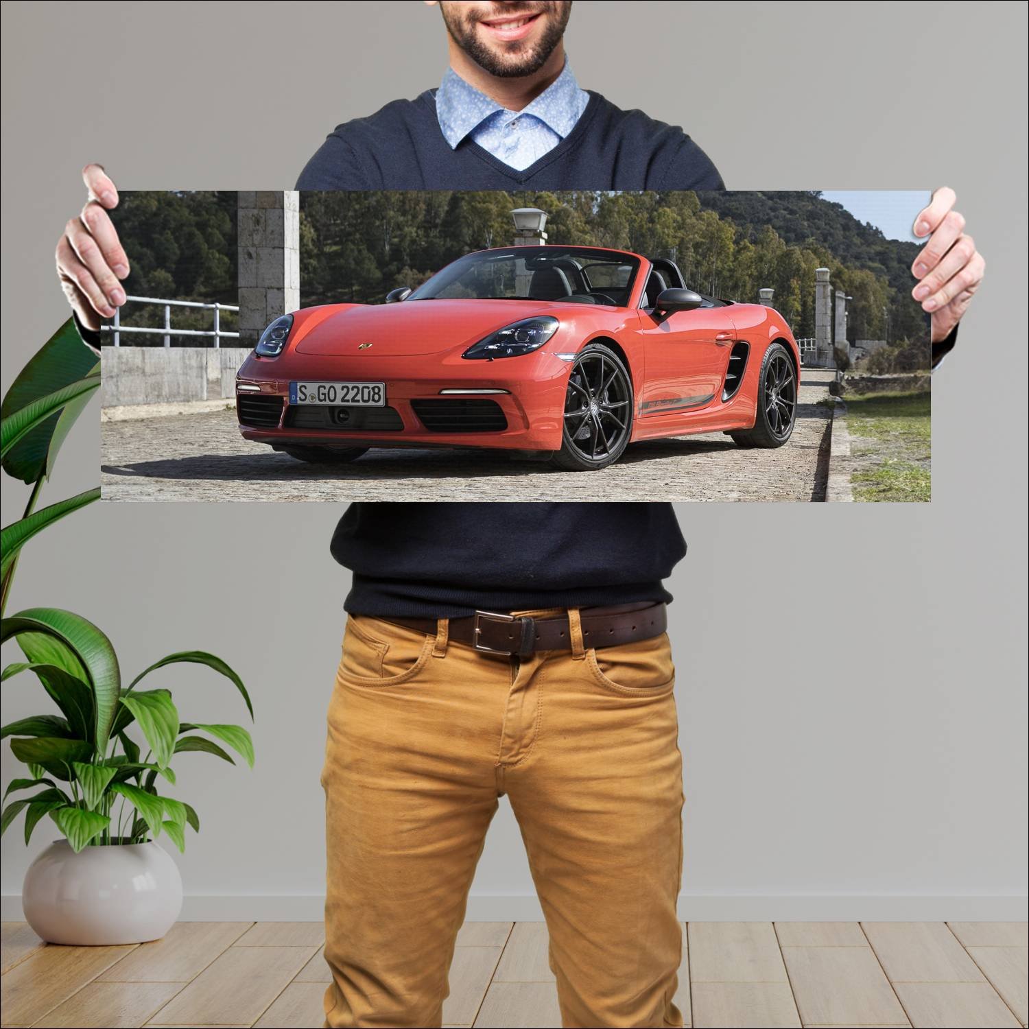 Cuadro grande 30x80cm 2019 porsche 718 boxster t 8 225 Porsche