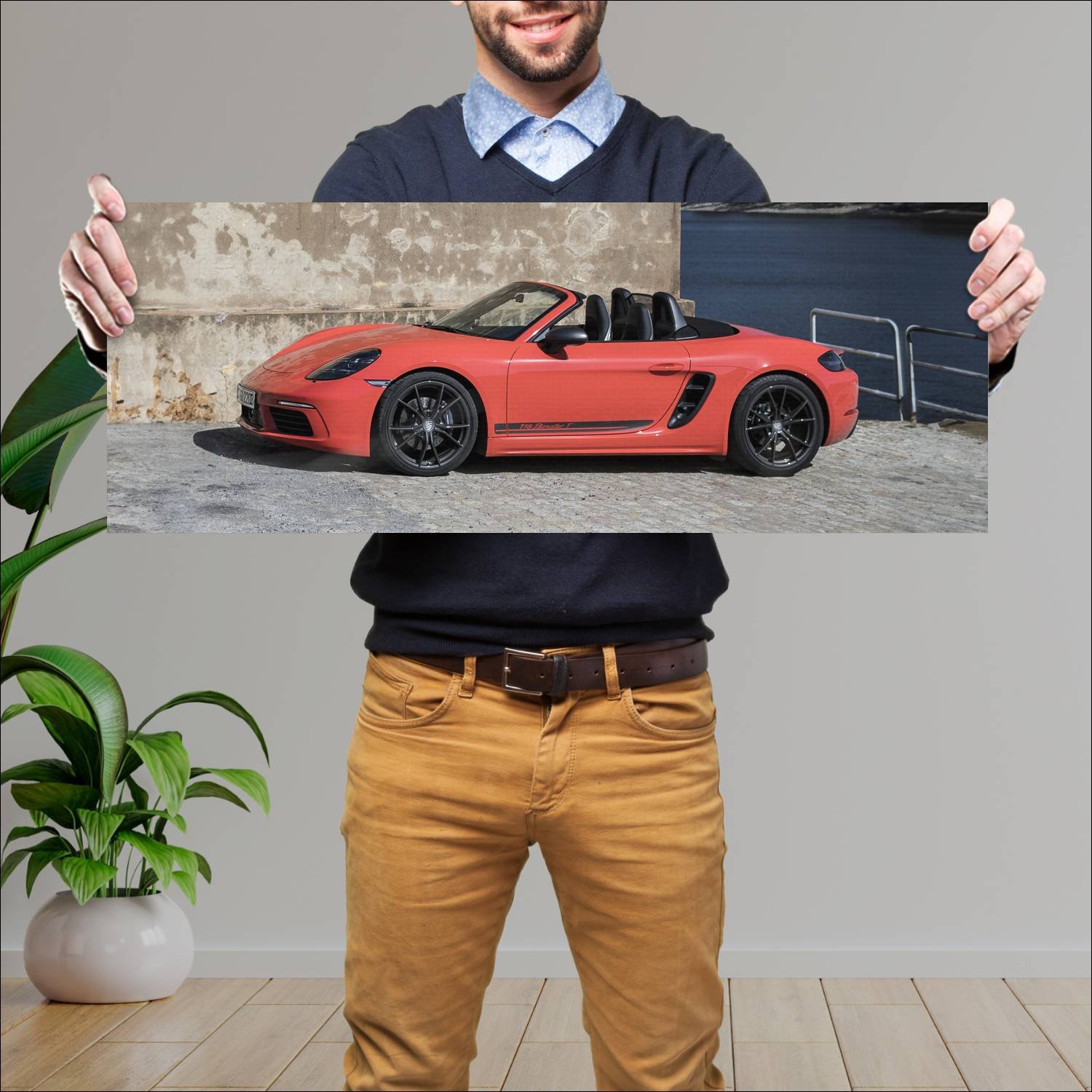 Cuadro grande 30x80cm 2019 porsche 718 boxster t 8 226 Porsche