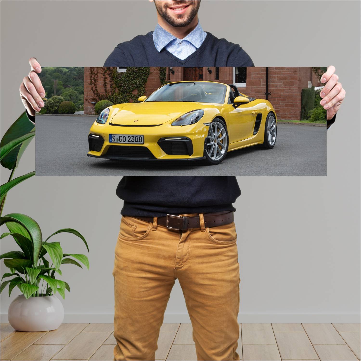 Cuadro grande 30x80cm 2019 porsche 718 spyder Porsche
