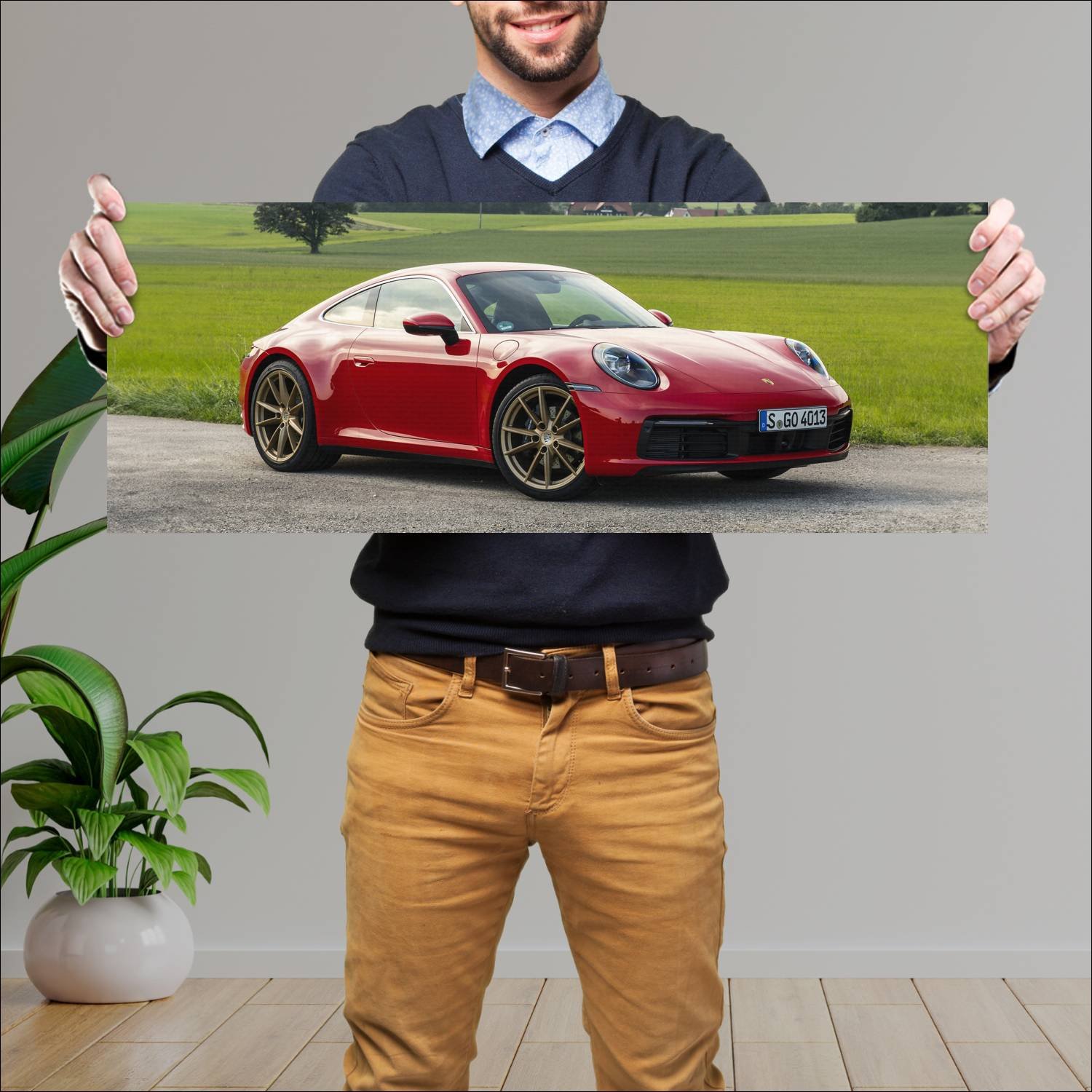 Cuadro grande 30x80cm 2019 porsche 911 carrera 948 241 Porsche