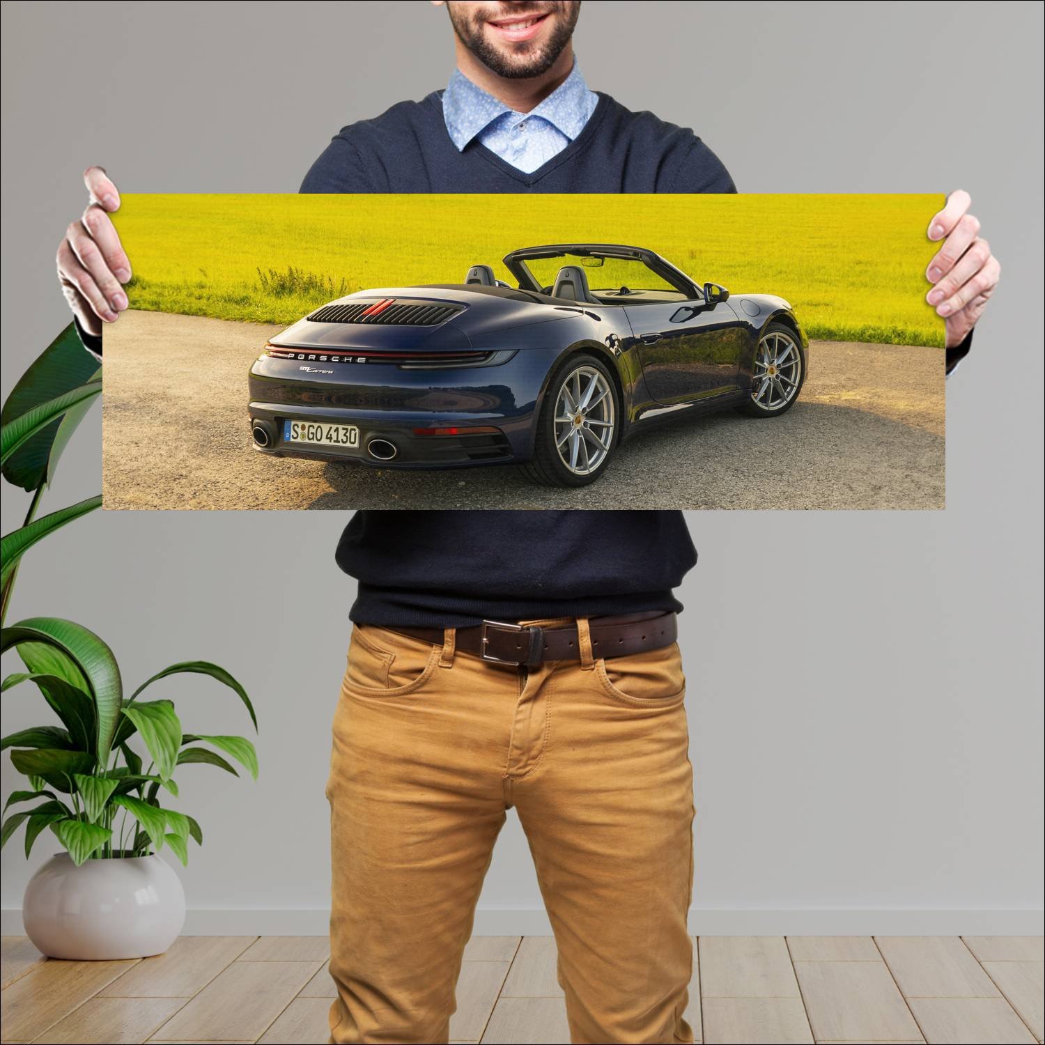 Cuadro grande 30x80cm 2019 porsche 911 carrera cab 242 Porsche