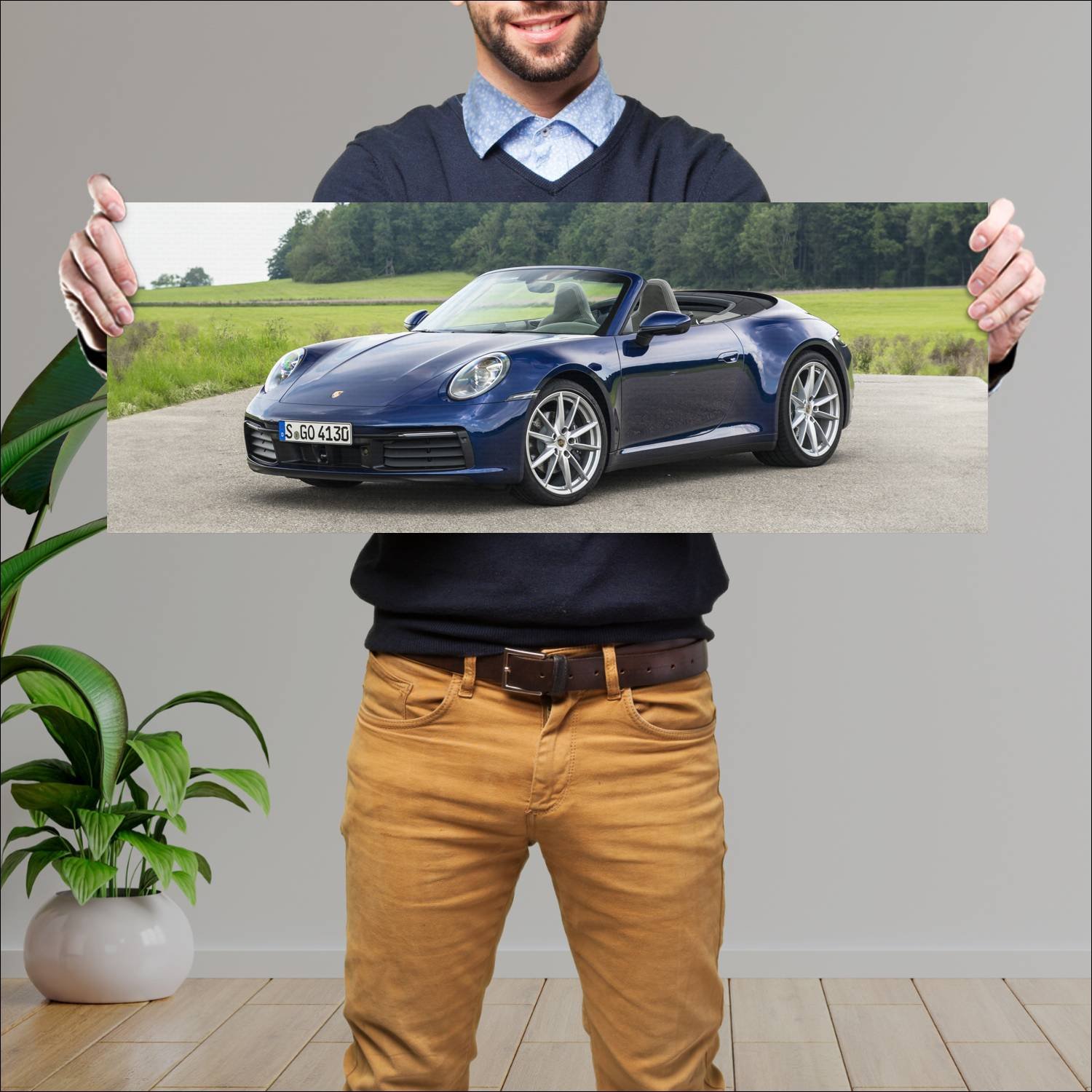 Cuadro grande 30x80cm 2019 porsche 911 carrera cab 243 Porsche