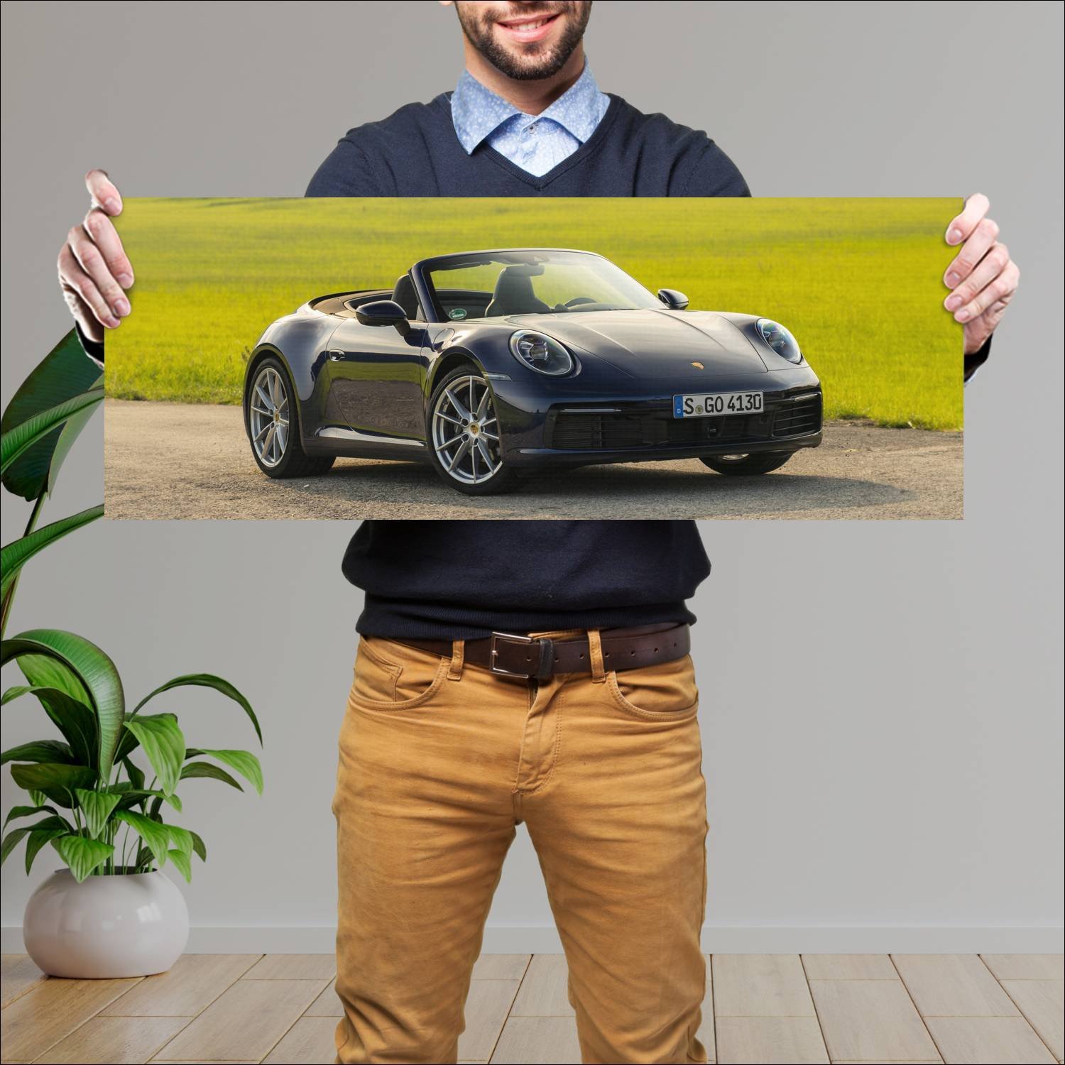 Cuadro grande 30x80cm 2019 porsche 911 carrera cab 244 Porsche