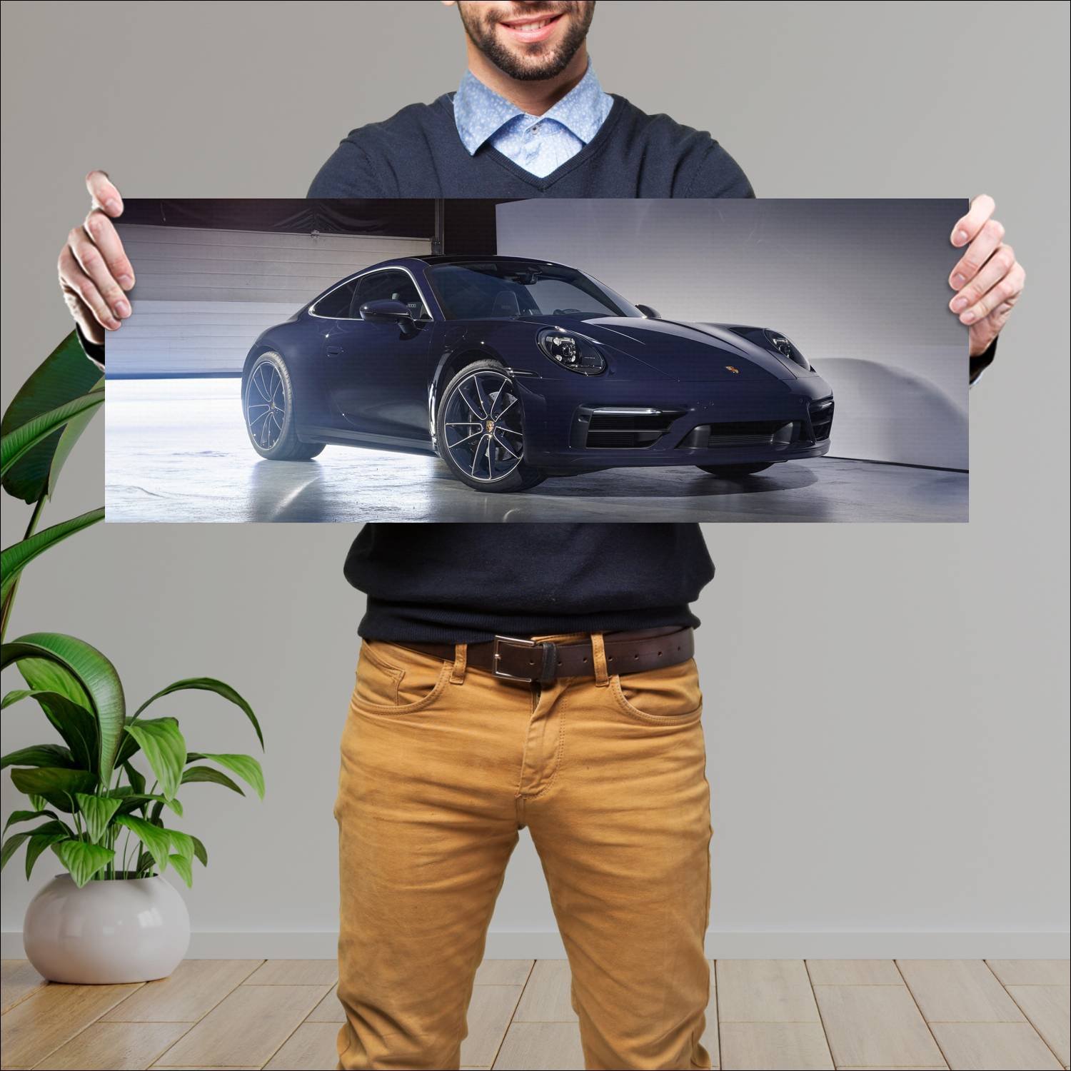 Cuadro grande 30x80cm 2019 porsche 911 carrera s b 250 Porsche