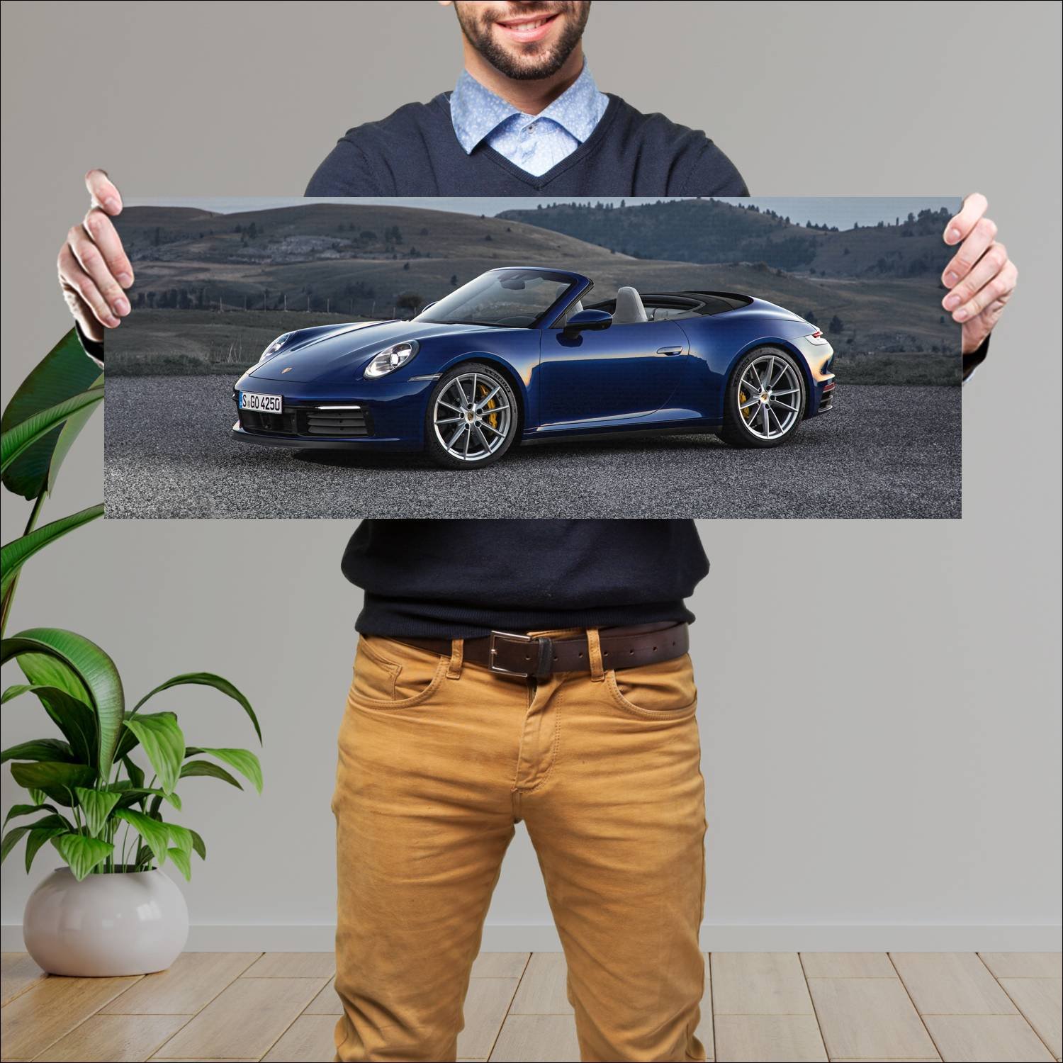 Cuadro grande 30x80cm 2019 porsche 911 carrera s c 253 Porsche