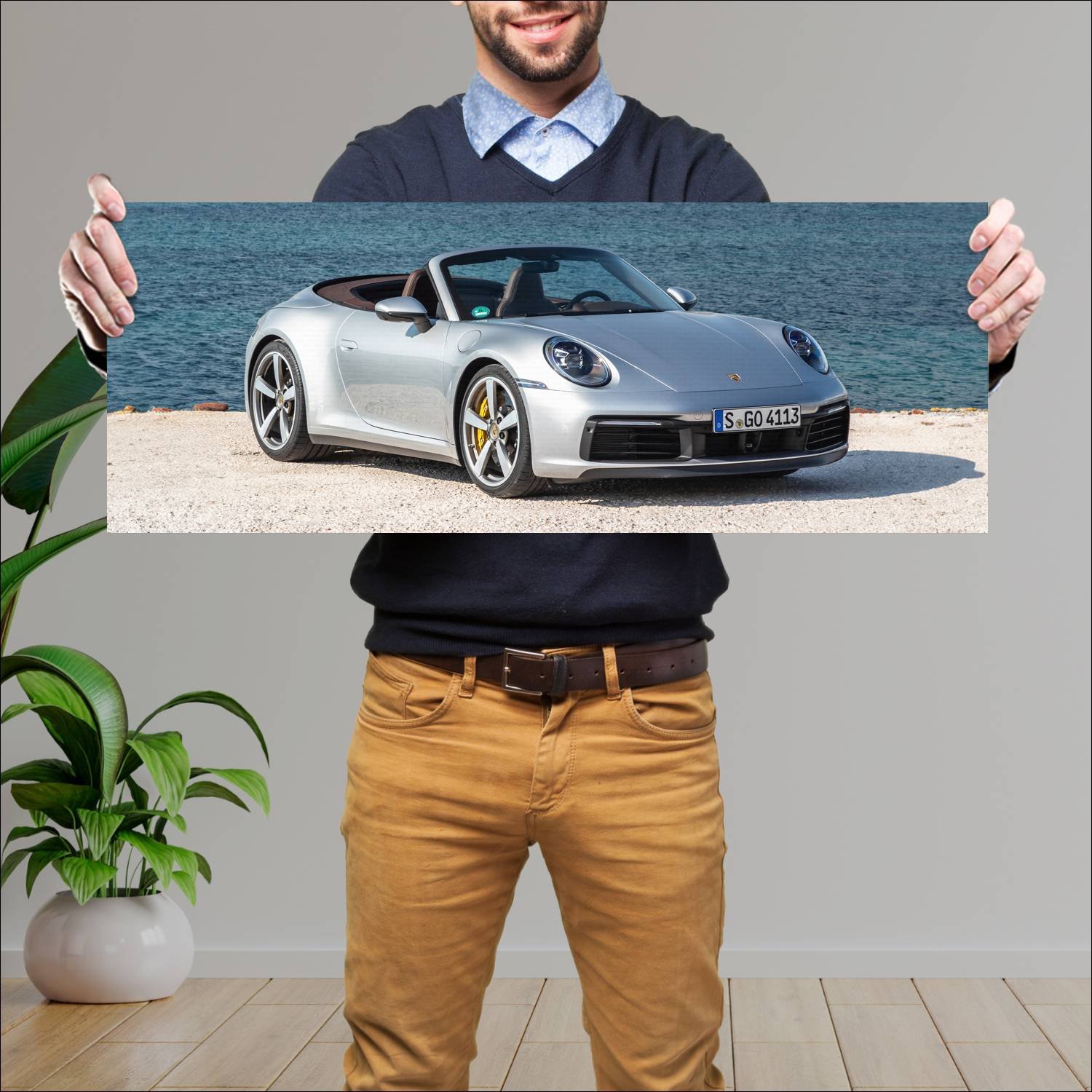 Cuadro grande 30x80cm 2019 porsche 911 carrera s c 255 Porsche