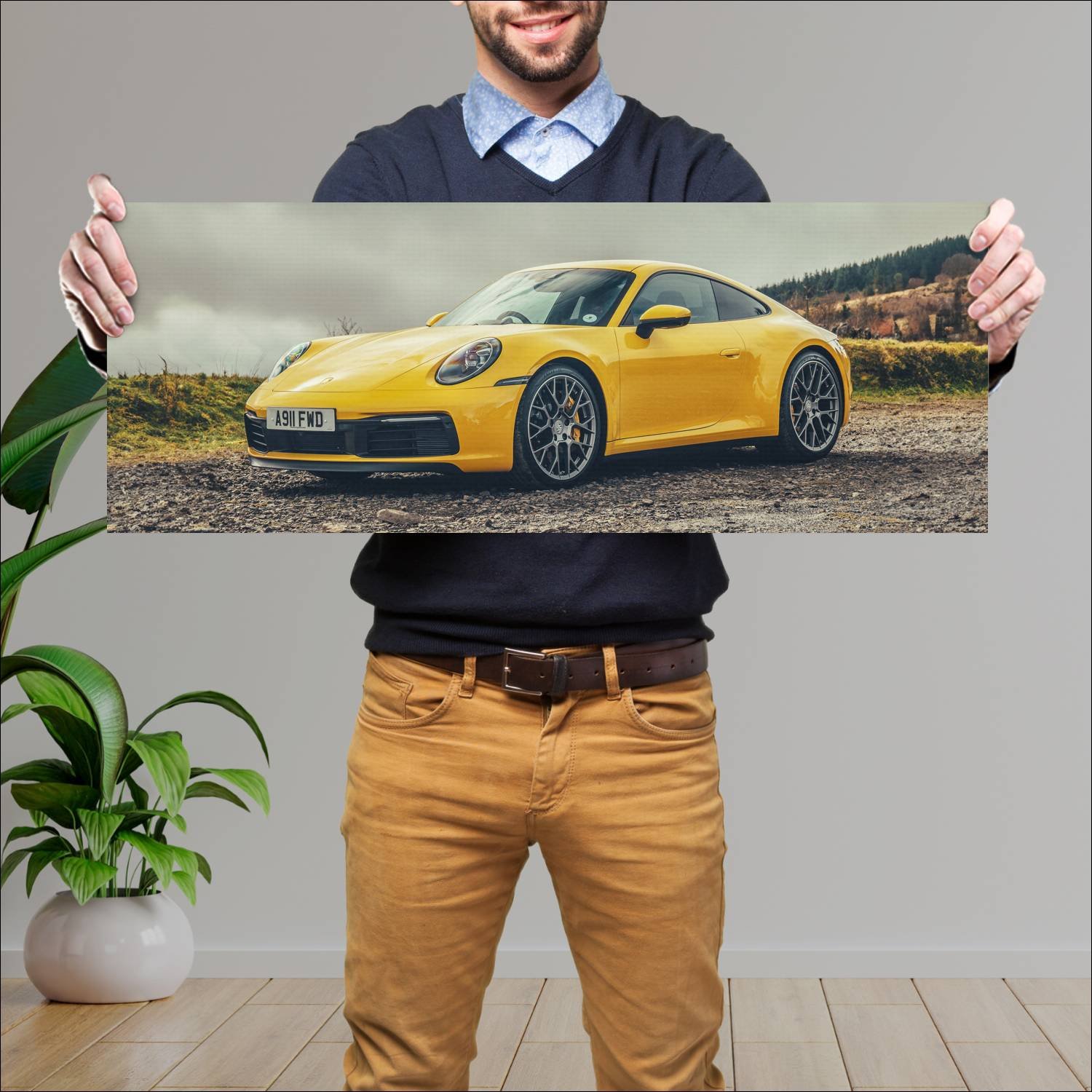 Cuadro grande 30x80cm 2019 porsche 911 carrera s u 258 Porsche