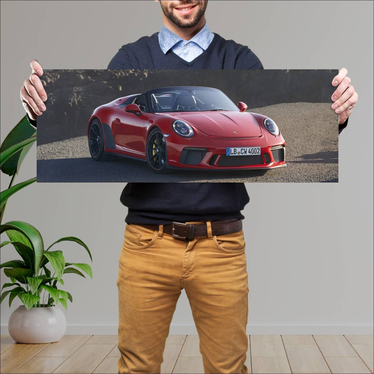 Cuadro grande 30x80cm 2019 porsche 911 speedster 9 262 Porsche