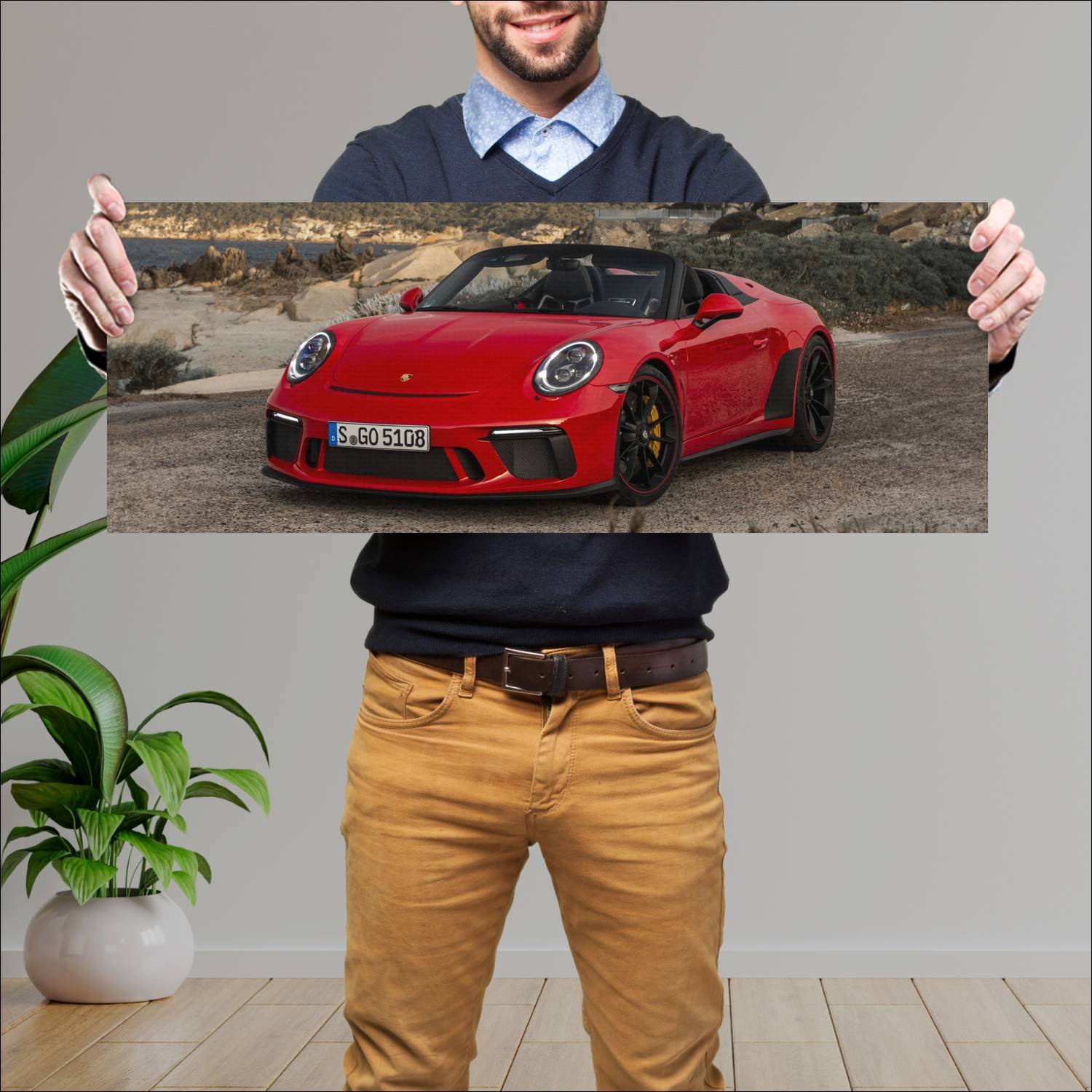 Cuadro grande 30x80cm 2019 porsche 911 speedster 9 263 Porsche