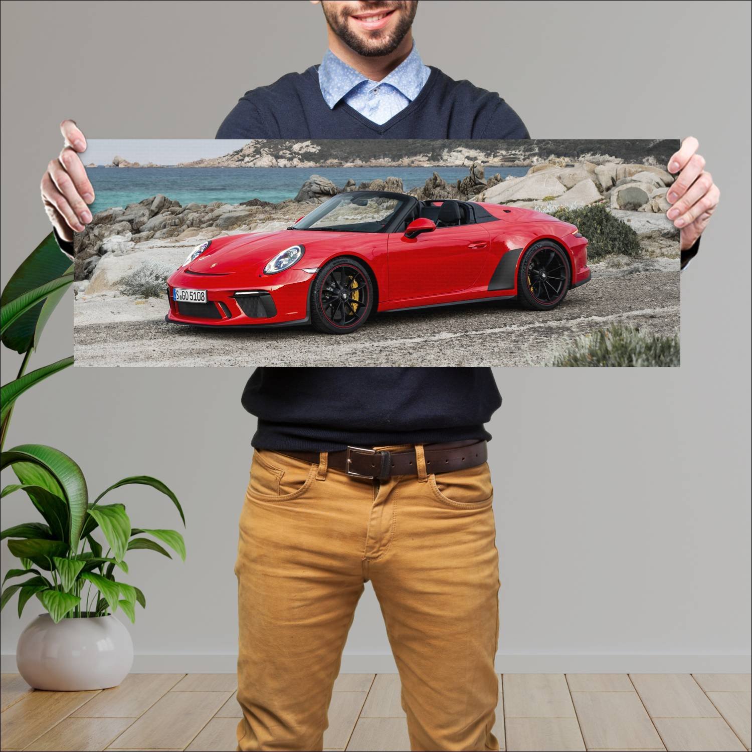 Cuadro grande 30x80cm 2019 porsche 911 speedster 9 264 Porsche
