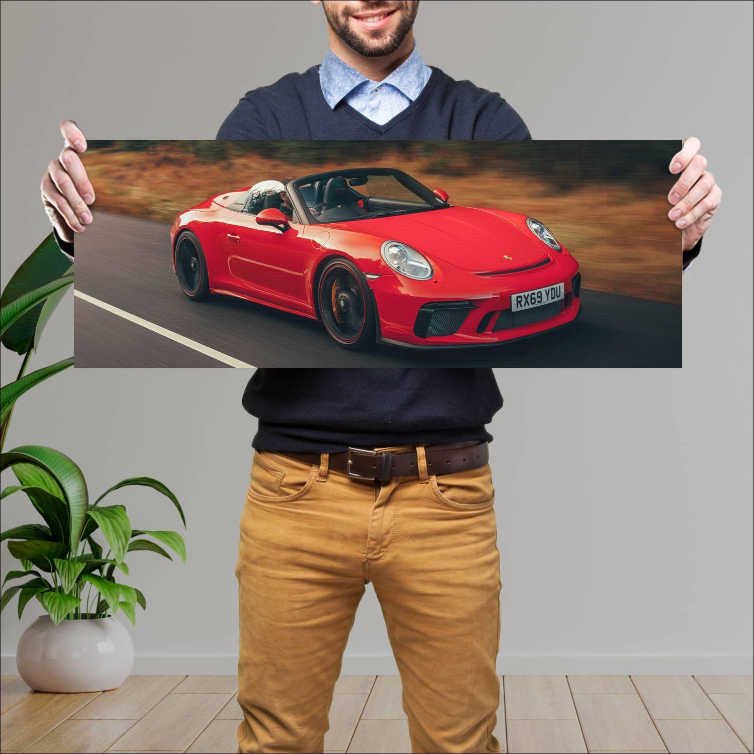Cuadro grande 30x80cm 2019 porsche 911 speedster u 269 Porsche