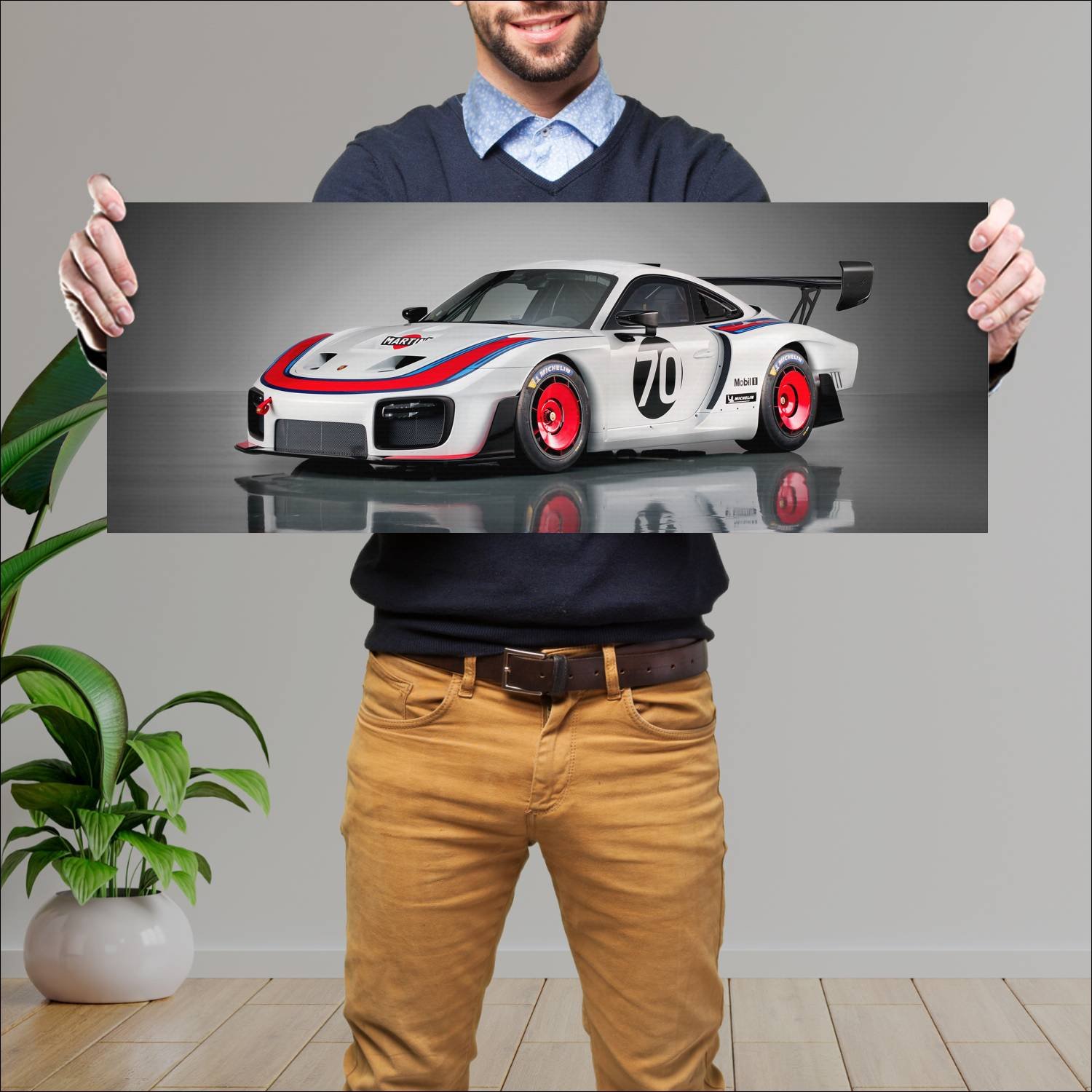 Cuadro grande 30x80cm 2019 porsche 935 auto 270 Porsche