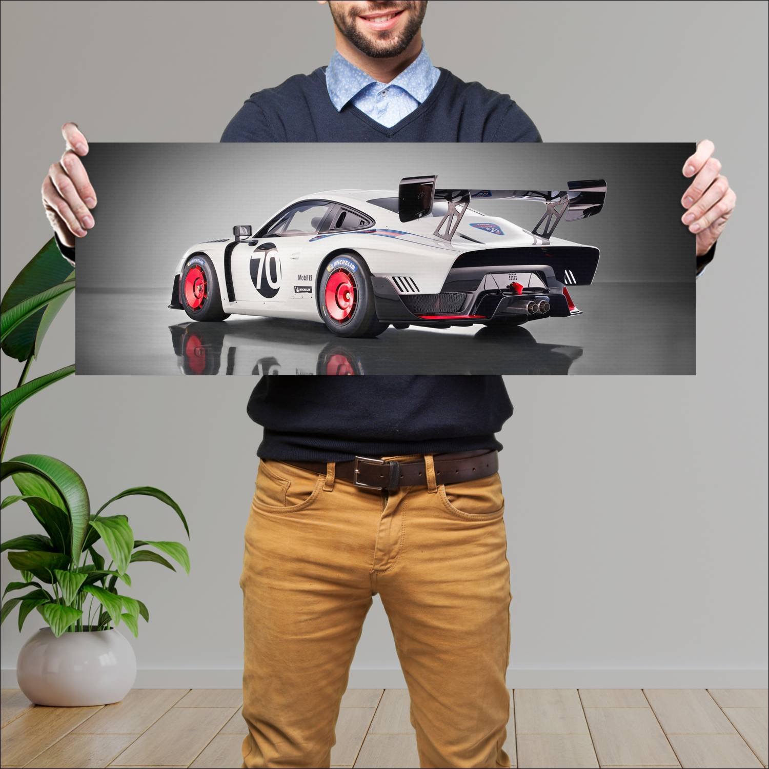Cuadro grande 30x80cm 2019 porsche 935 auto 271 Porsche