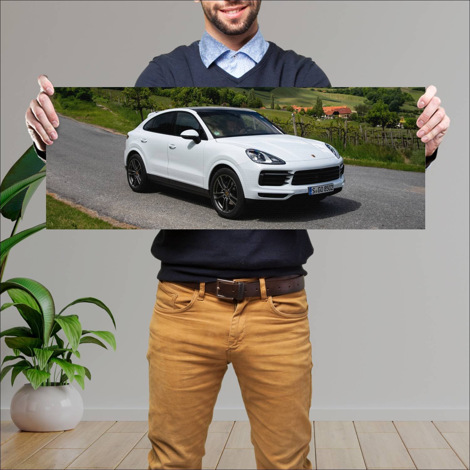 Cuadro grande 30x80cm 2019 porsche cayenne coupe 9 274 Porsche