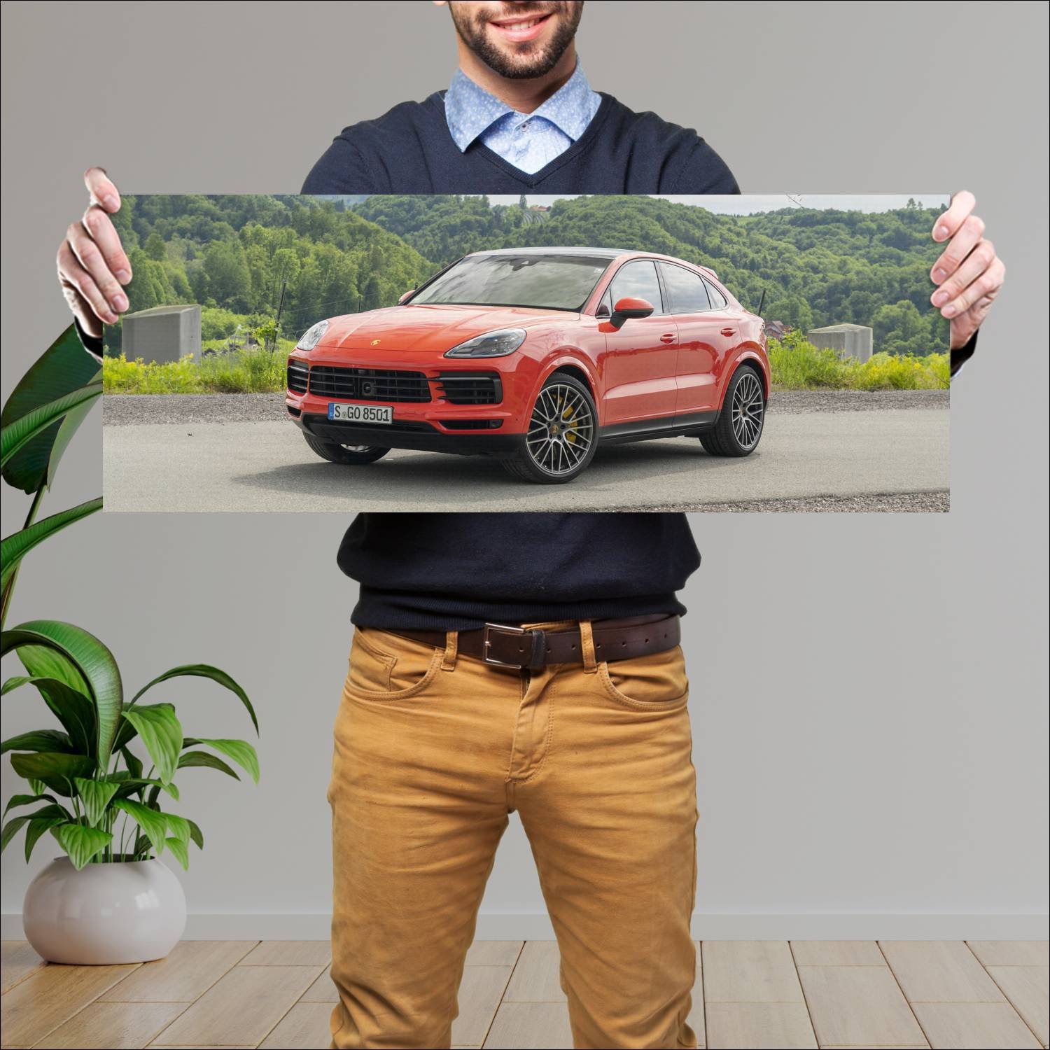Cuadro grande 30x80cm 2019 porsche cayenne coupe 9 275 Porsche