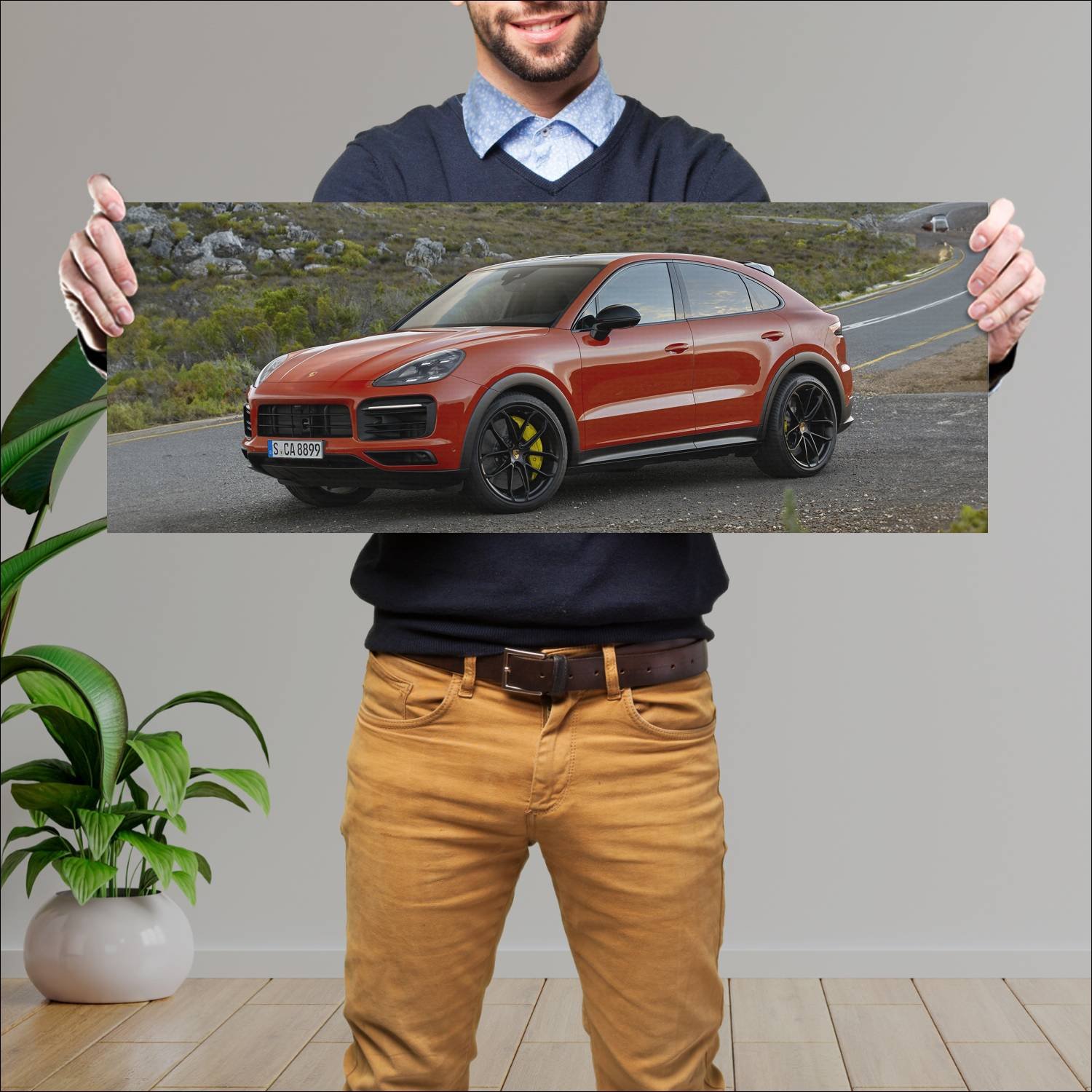 Cuadro grande 30x80cm 2019 porsche cayenne coupe s 277 Porsche