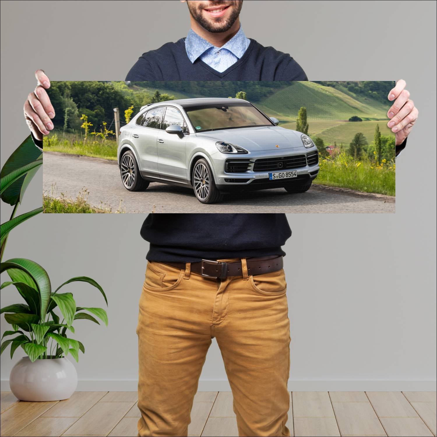 Cuadro grande 30x80cm 2019 porsche cayenne s coupe 282 Porsche