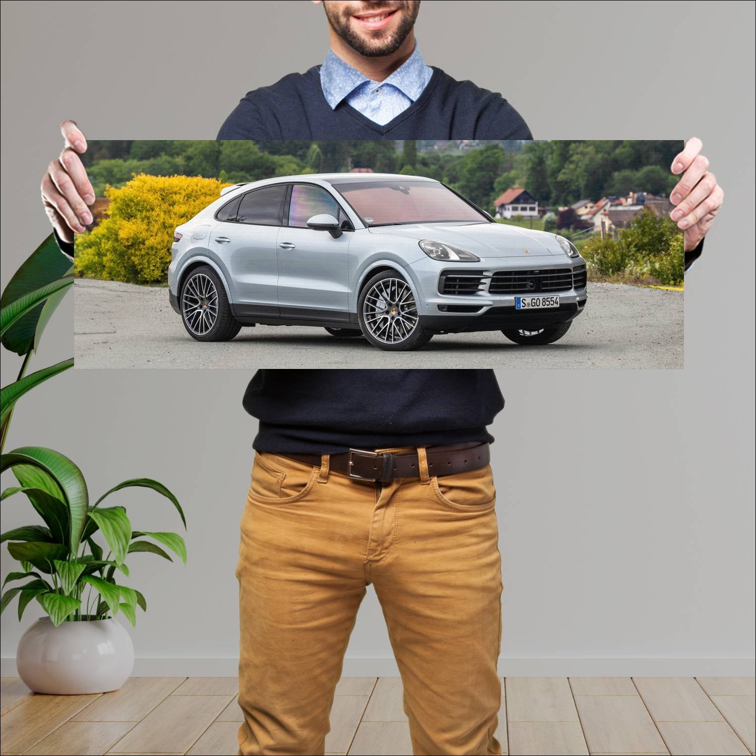 Cuadro grande 30x80cm 2019 porsche cayenne s coupe 283 Porsche