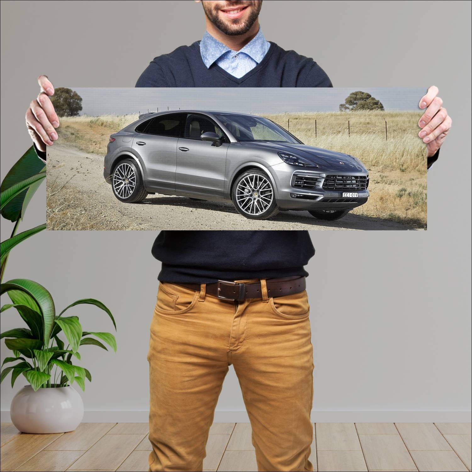 Cuadro grande 30x80cm 2019 porsche cayenne s coupe 284 Porsche