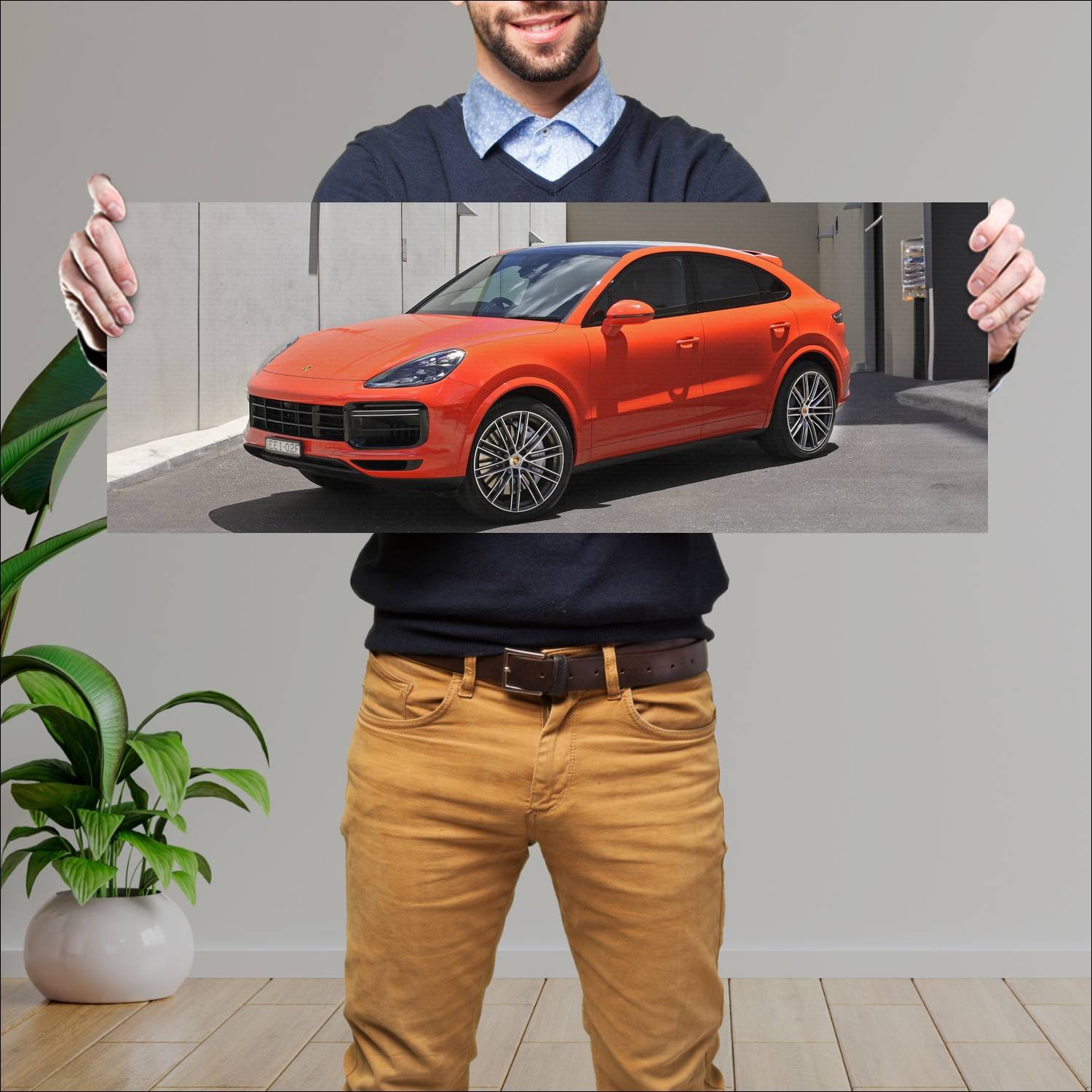 Cuadro grande 30x80cm 2019 porsche cayenne turbo c 288 Porsche