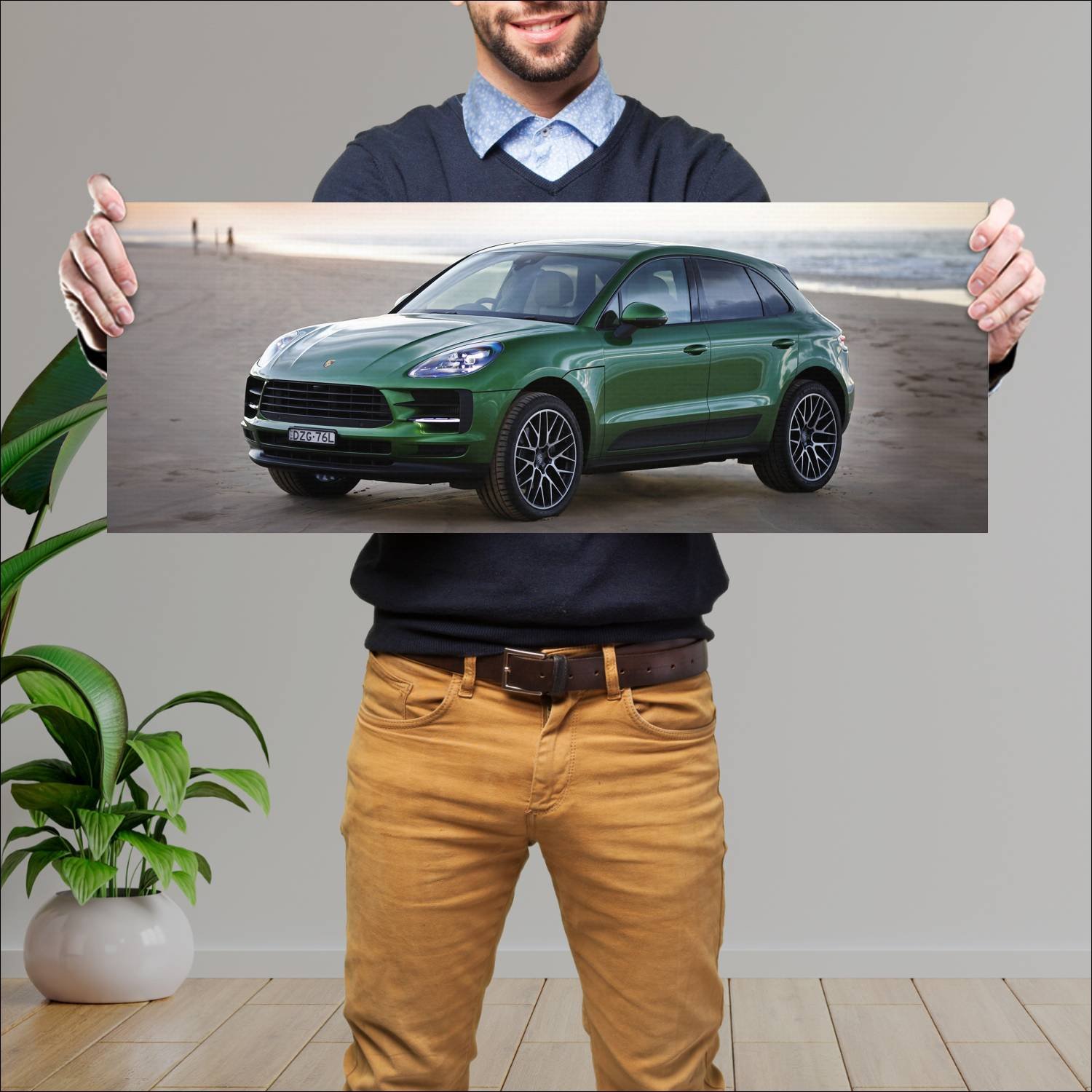 Cuadro grande 30x80cm 2019 porsche macan s au Porsche