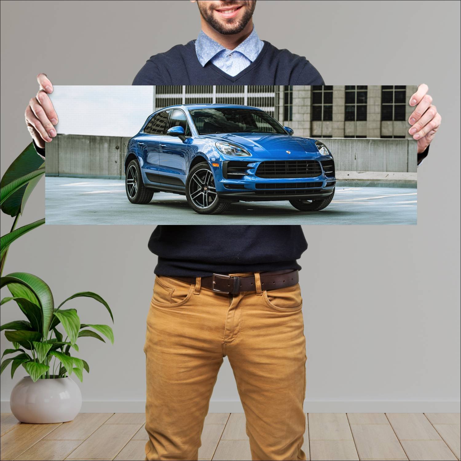 Cuadro grande 30x80cm 2019 porsche macan s us Porsche