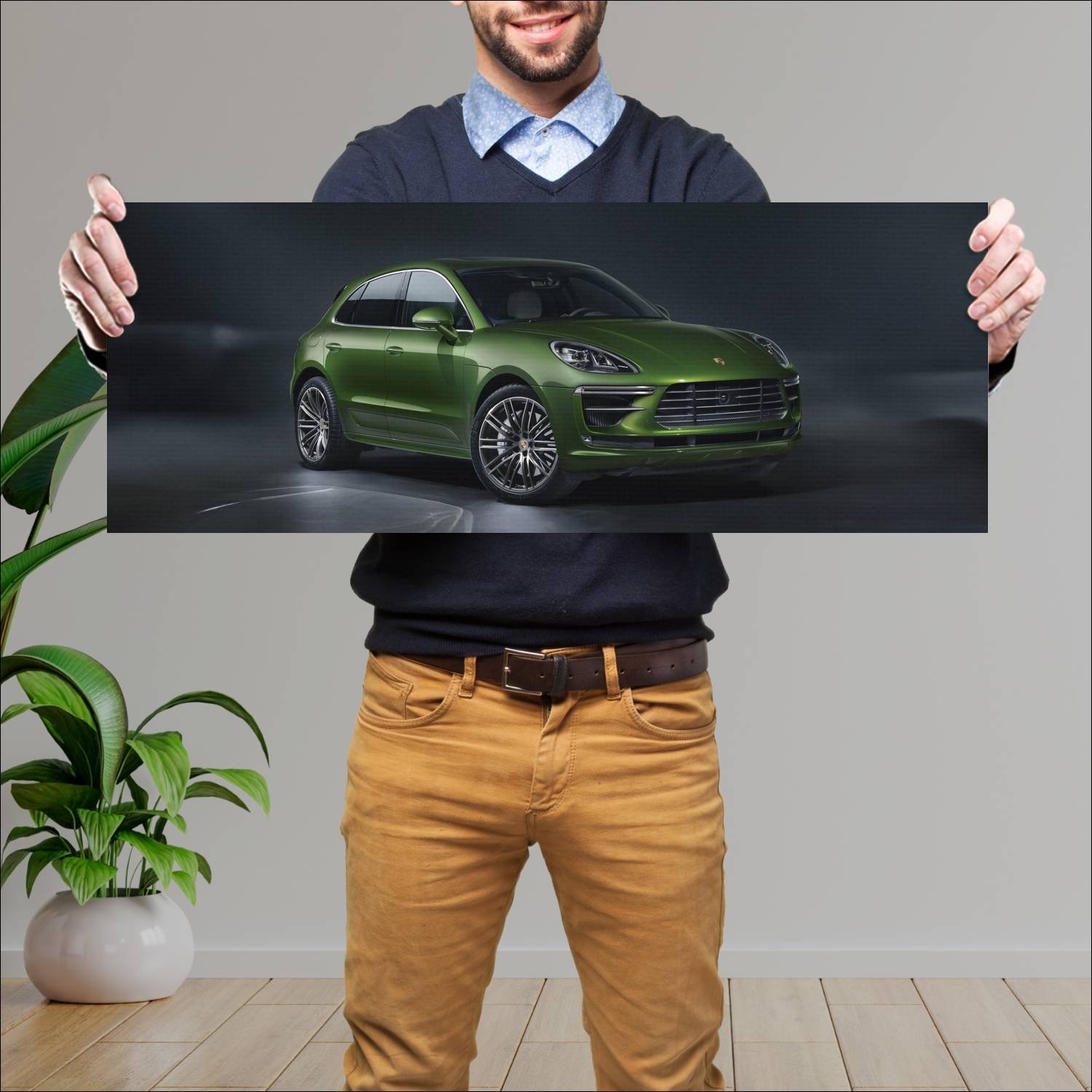 Cuadro grande 30x80cm 2019 porsche macan turbo 948 300 Porsche
