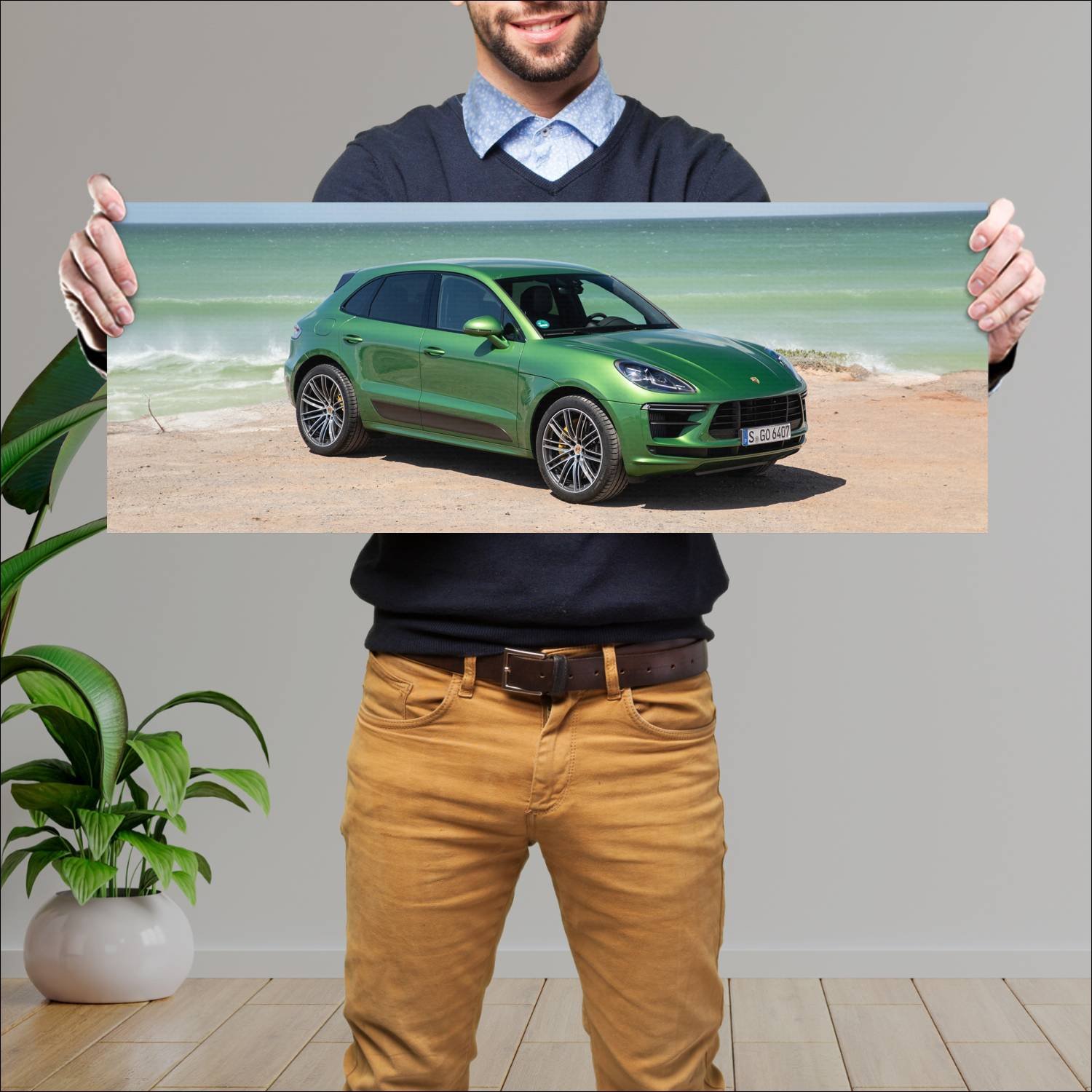 Cuadro grande 30x80cm 2019 porsche macan turbo 958 301 Porsche