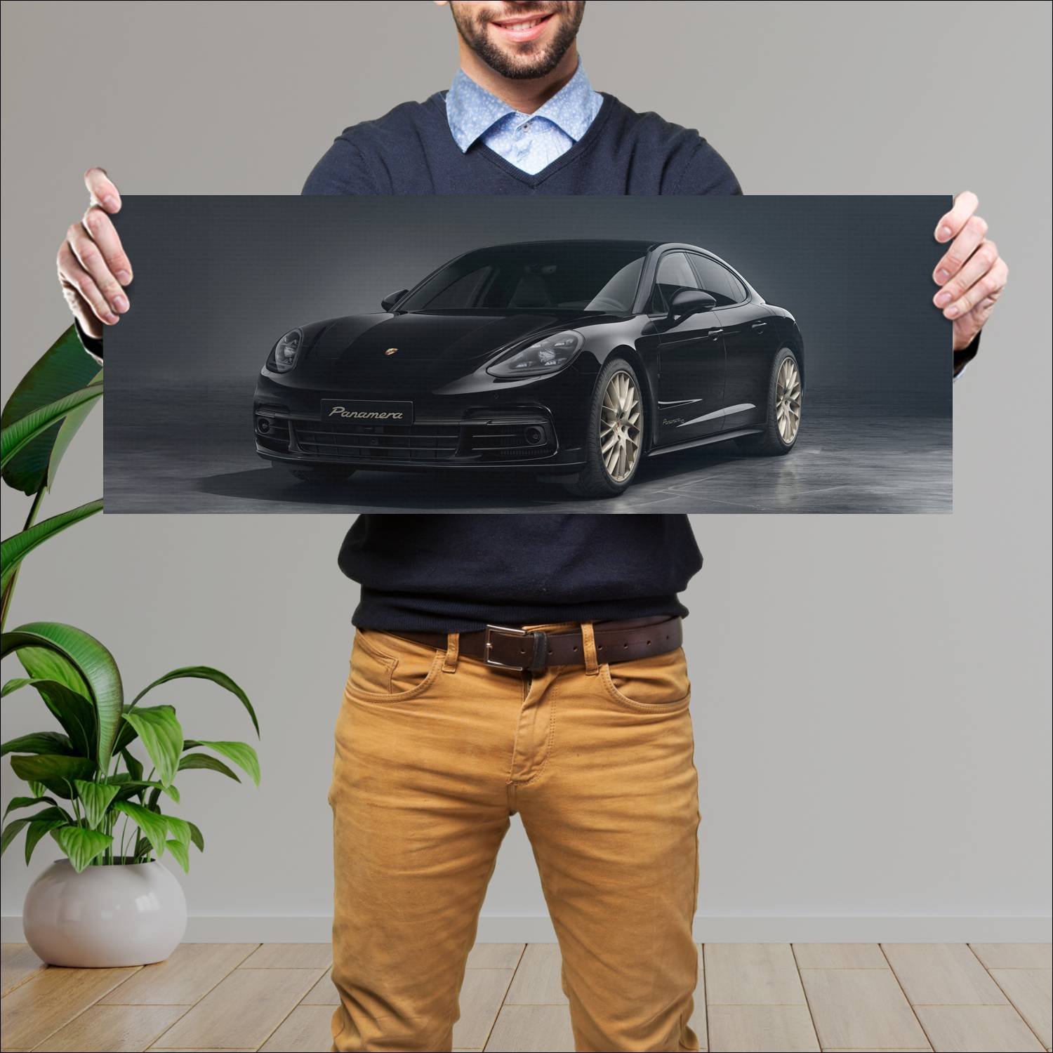 Cuadro grande 30x80cm 2019 porsche panamera 10 yea 305 Porsche