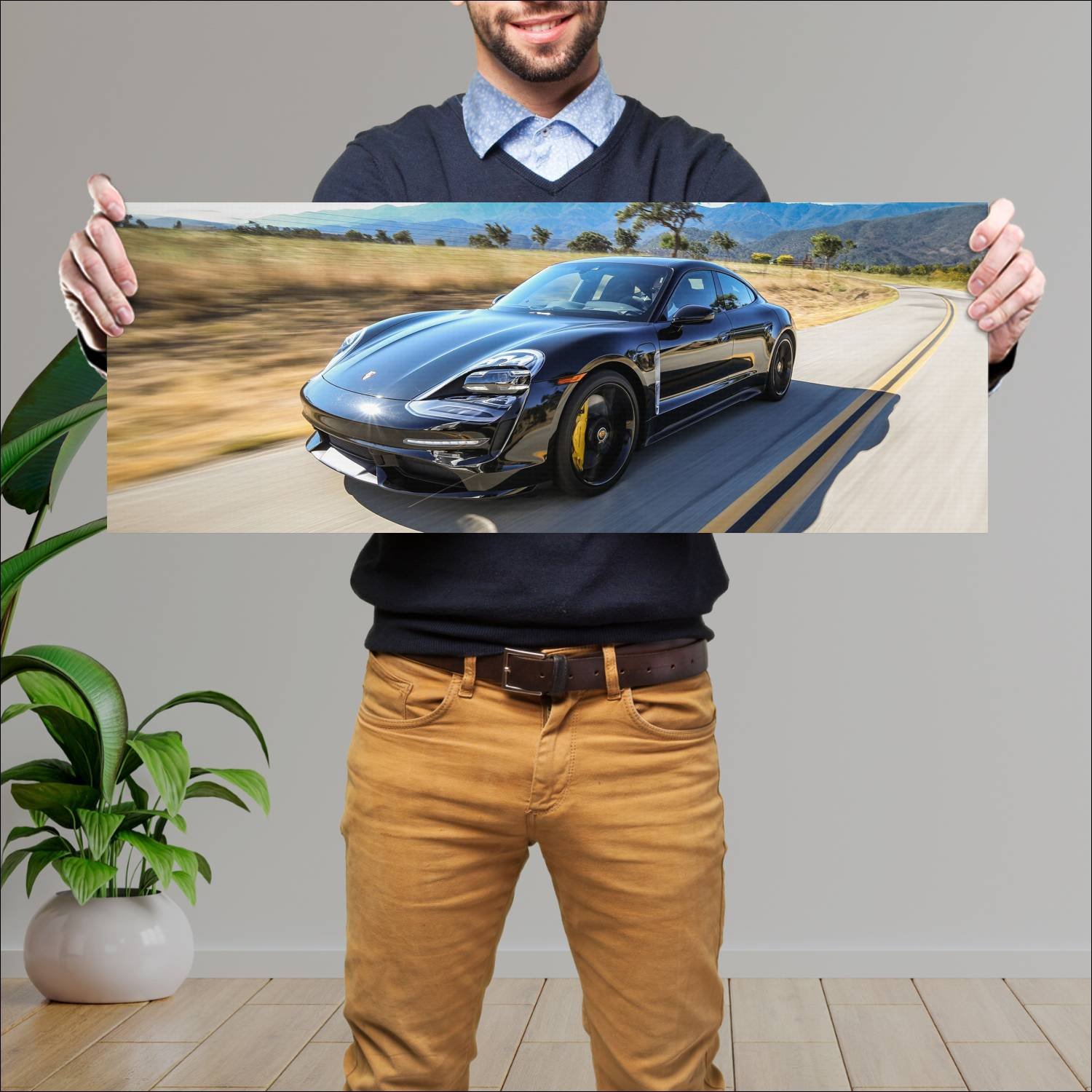 Cuadro grande 30x80cm 2019 porsche taycan prototyp 308 Porsche