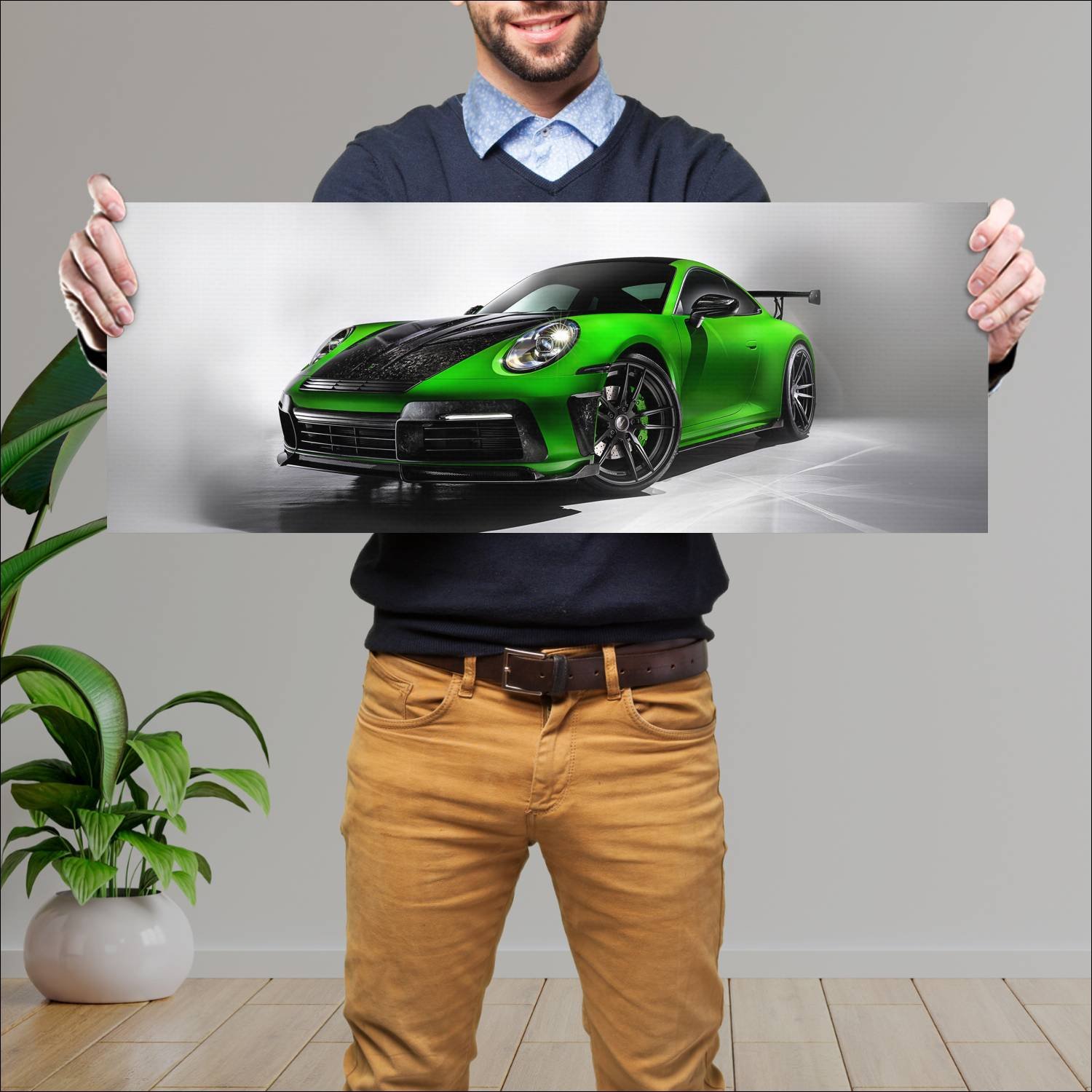 Cuadro grande 30x80cm 2020 keyvany gtr auto 317 Porsche