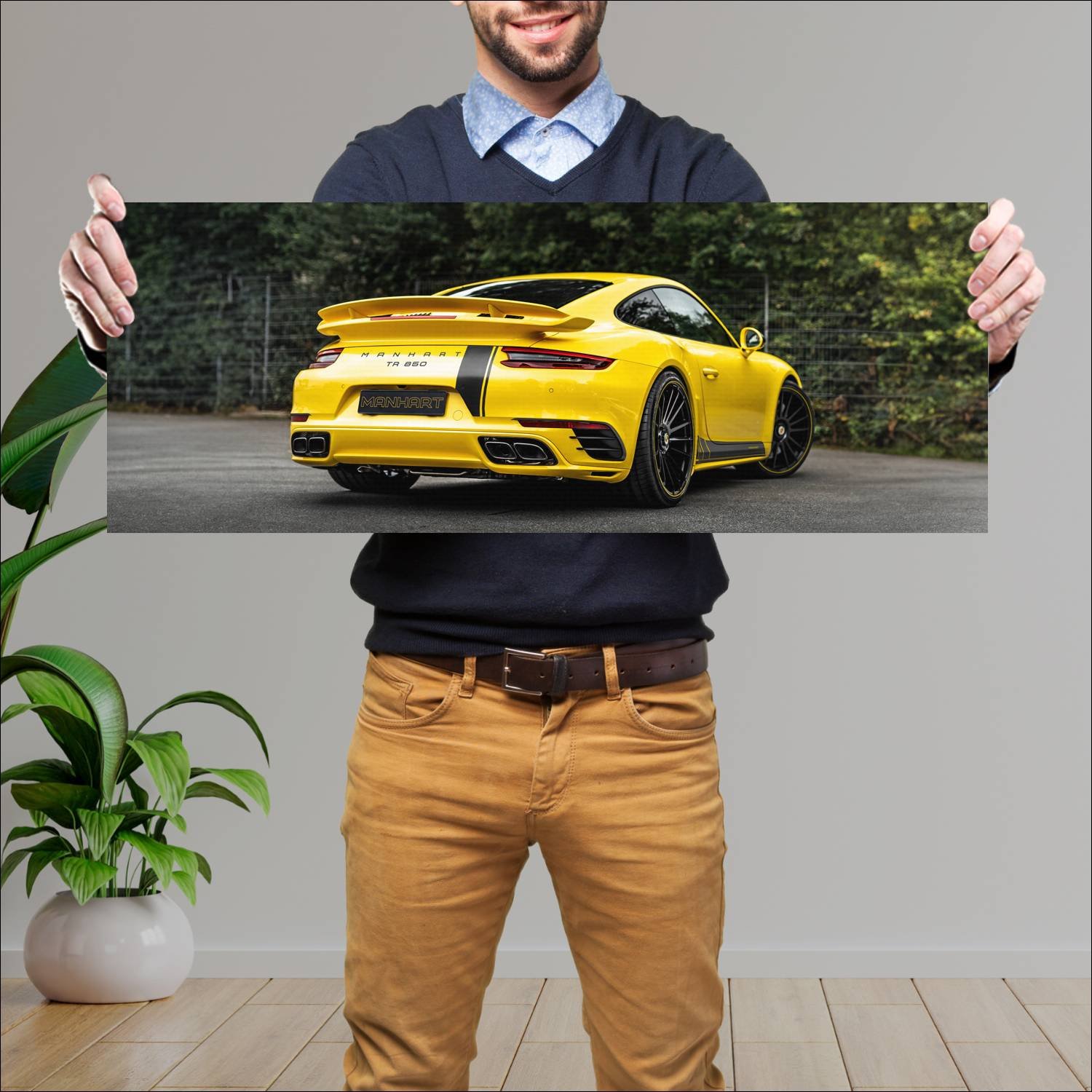 Cuadro grande 30x80cm 2020 manhart tr 850 auto 318 Porsche