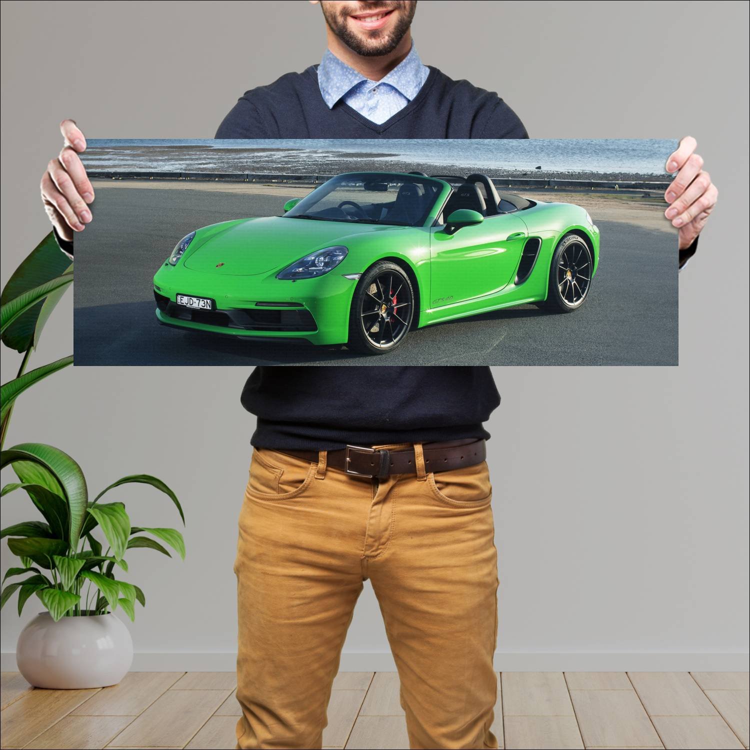 Cuadro grande 30x80cm 2020 porsche 718 boxster gts 322 Porsche