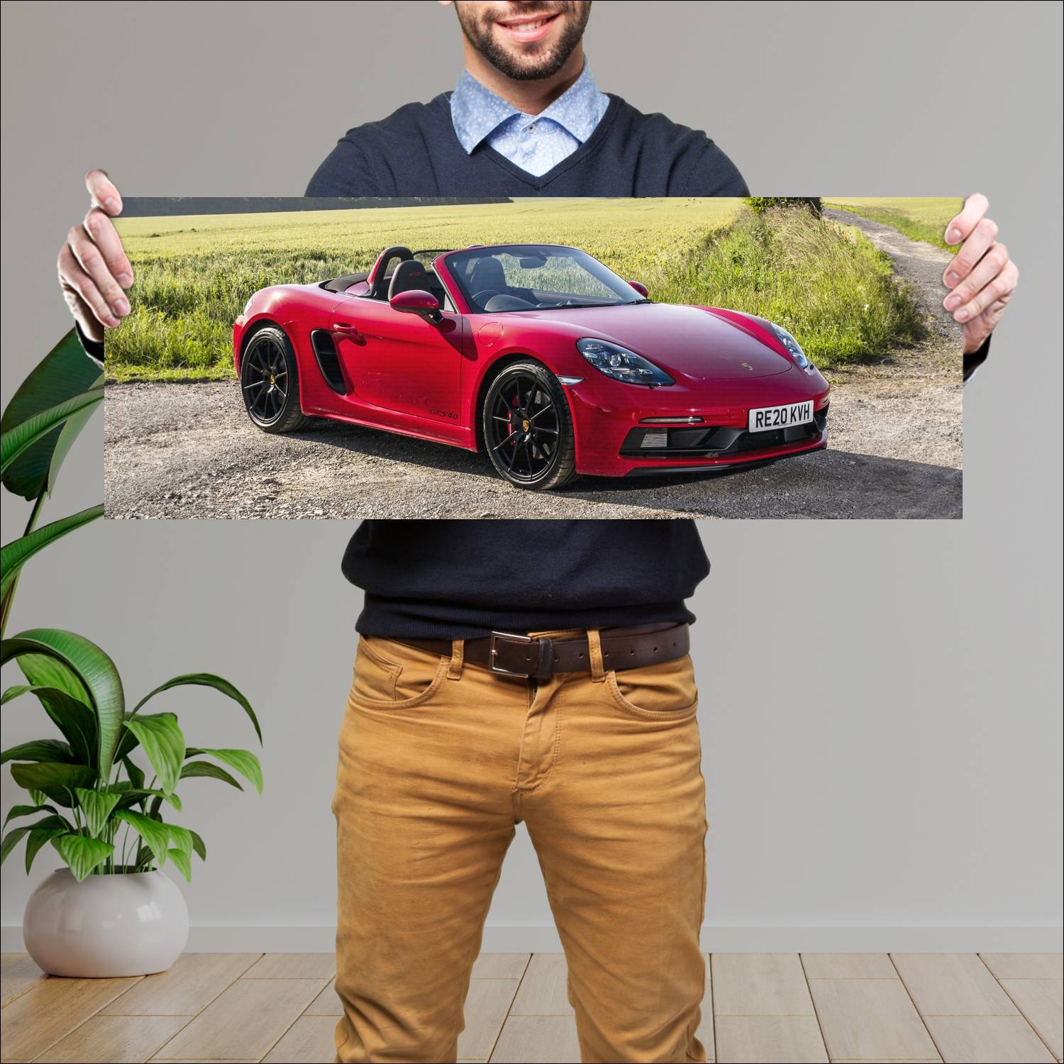 Cuadro grande 30x80cm 2020 porsche 718 boxster gts 323 Porsche