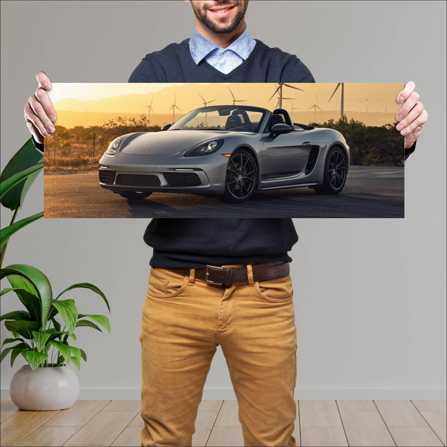 Cuadro grande 30x80cm 2020 porsche 718 boxster t u 324 Porsche