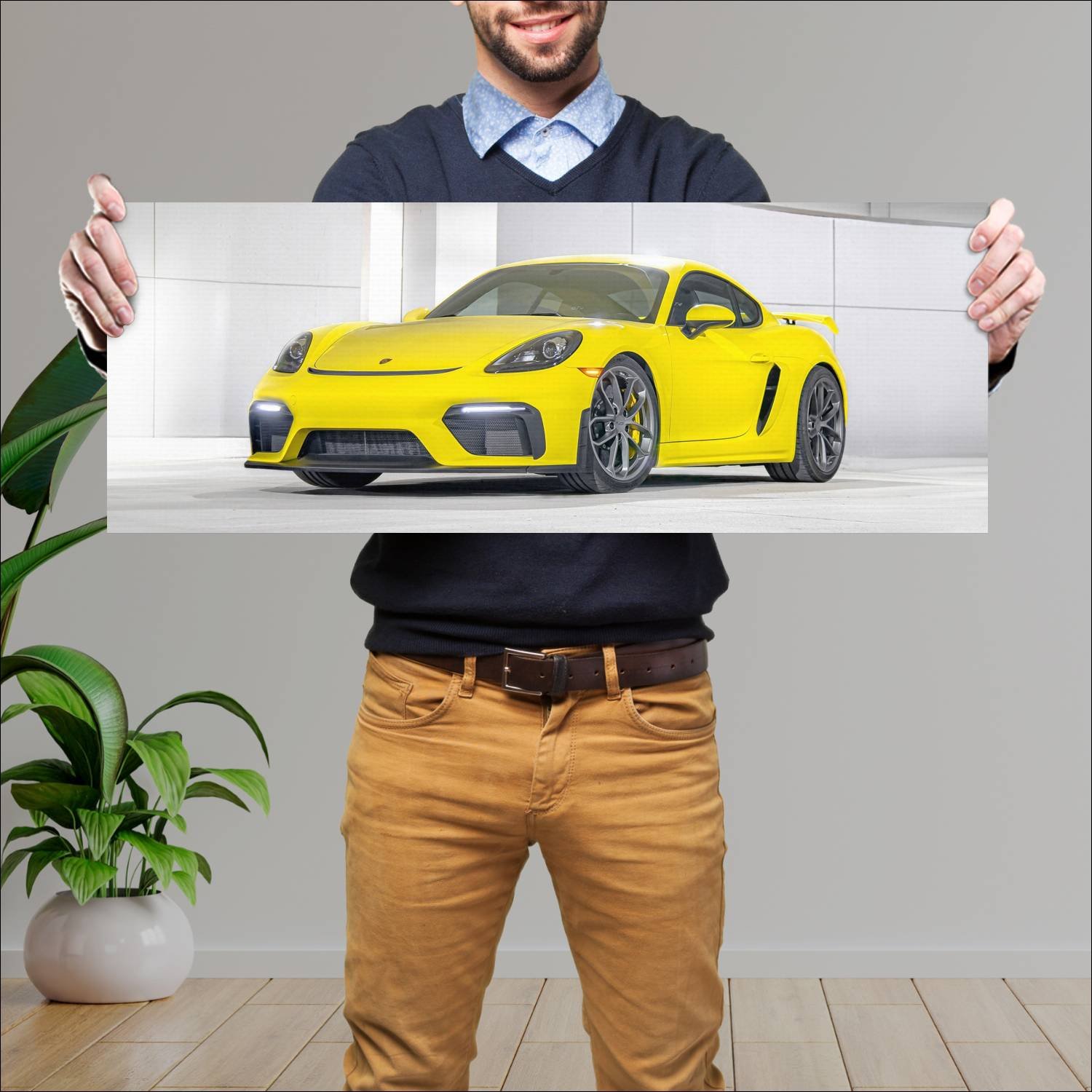 Cuadro grande 30x80cm 2020 porsche 718 cayman gt4 327 Porsche