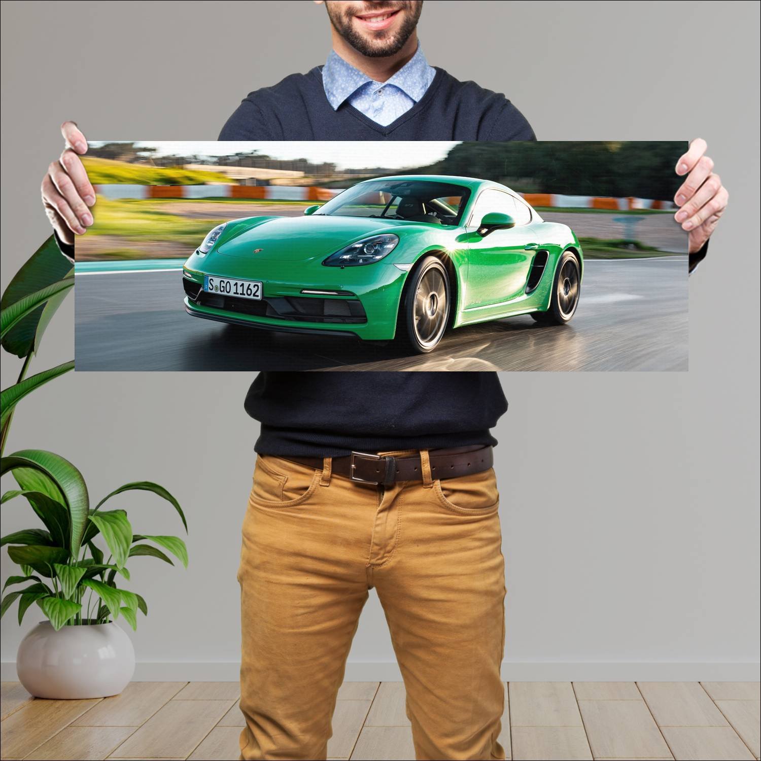 Cuadro grande 30x80cm 2020 porsche 718 cayman gts 328 Porsche