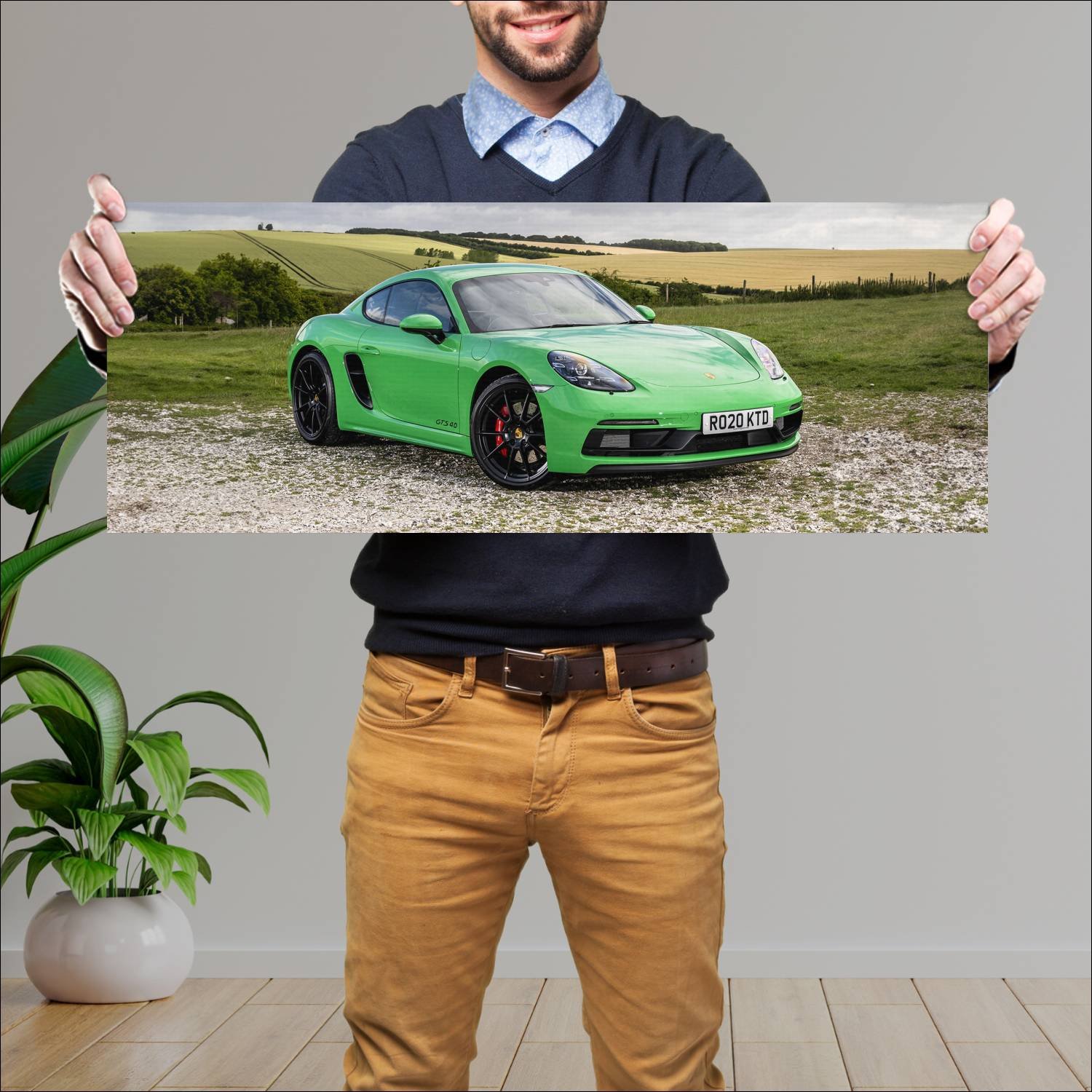 Cuadro grande 30x80cm 2020 porsche 718 cayman gts 333 Porsche
