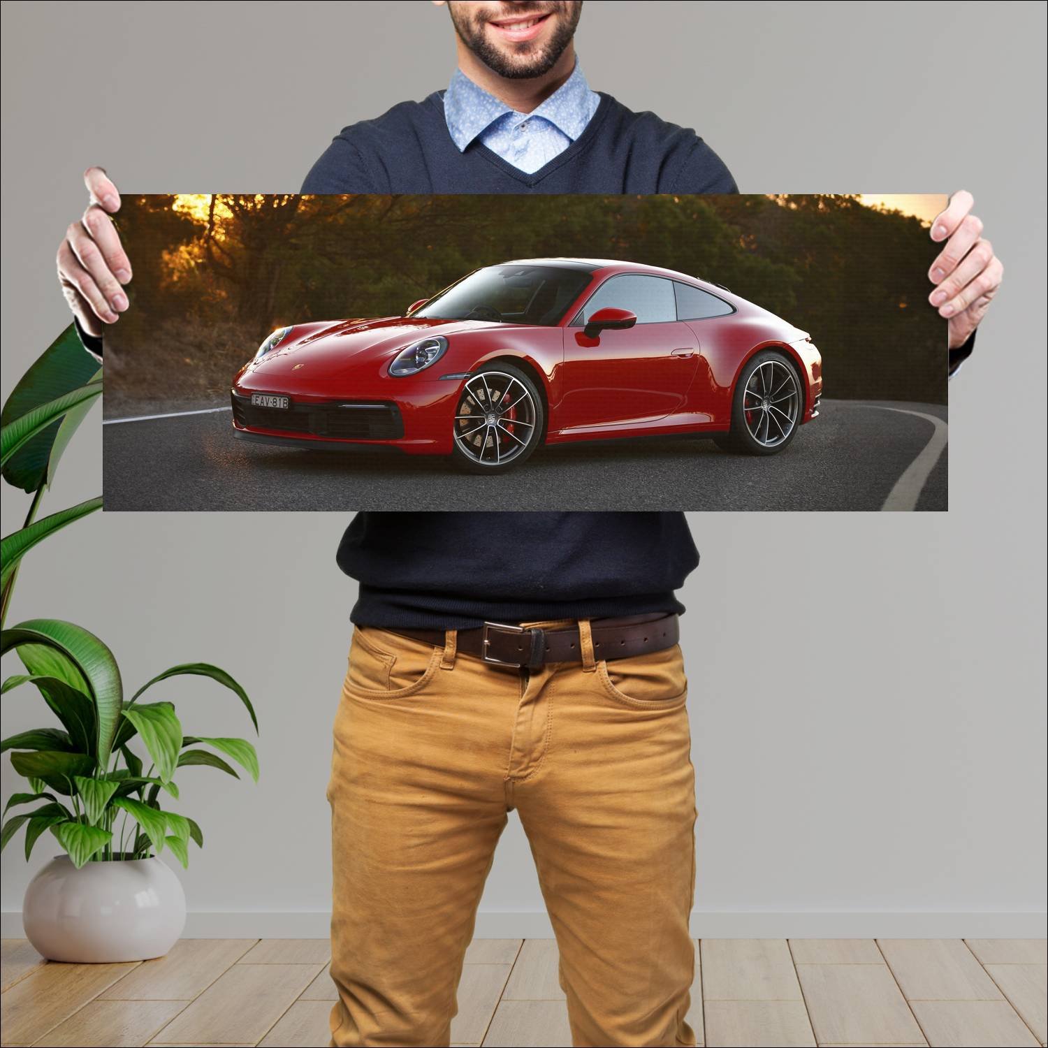 Cuadro grande 30x80cm 2020 porsche 911 carrera s a 338 Porsche