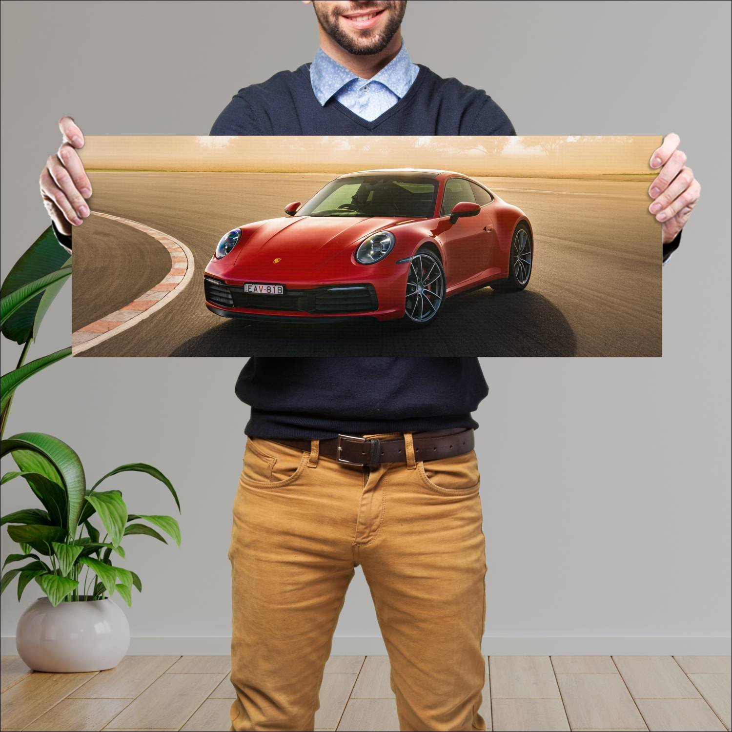 Cuadro grande 30x80cm 2020 porsche 911 carrera s a 339 Porsche