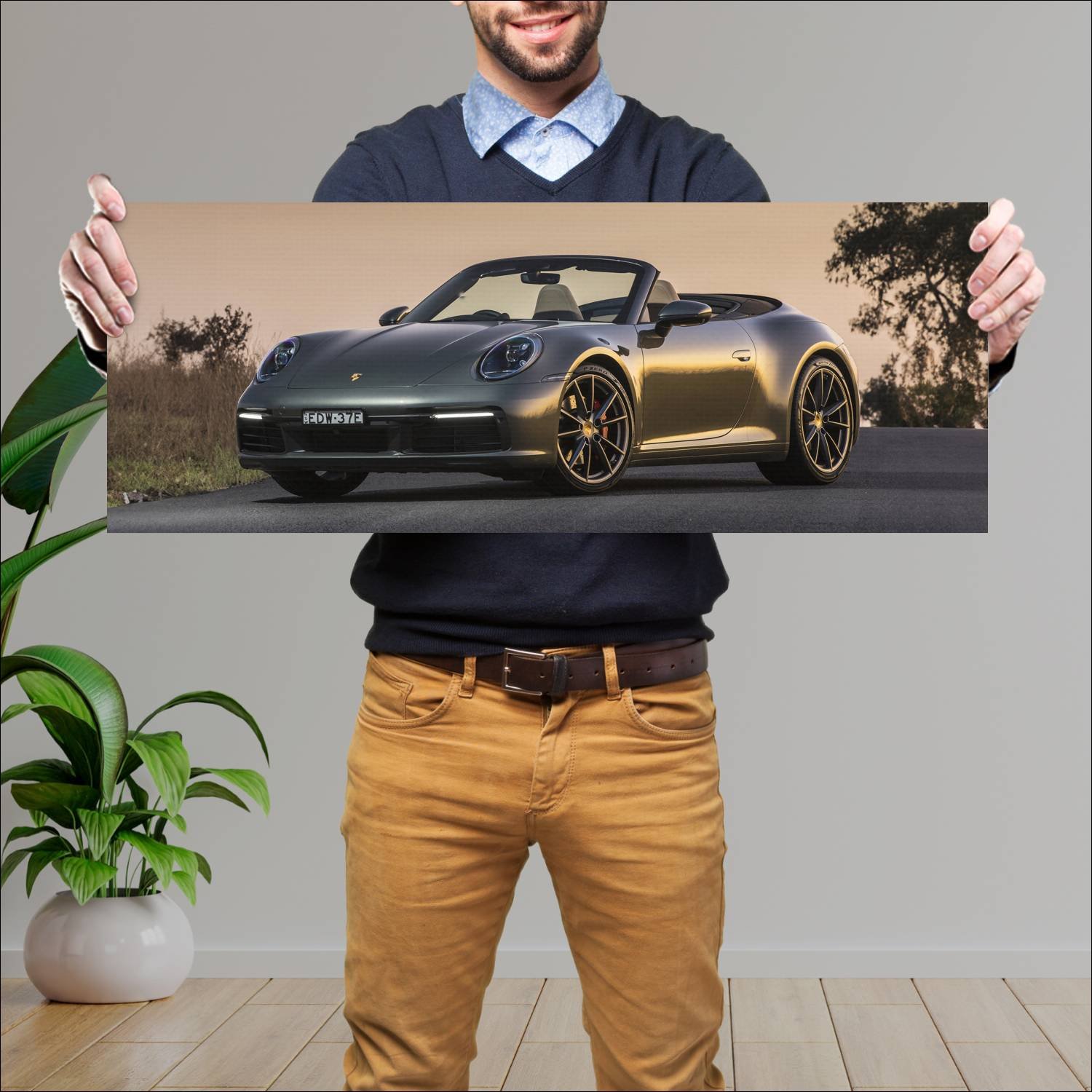 Cuadro grande 30x80cm 2020 porsche 911 carrera s c 340 Porsche