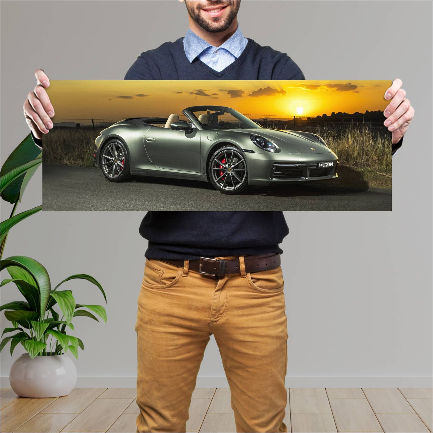 Cuadro grande 30x80cm 2020 porsche 911 carrera s c 341 Porsche
