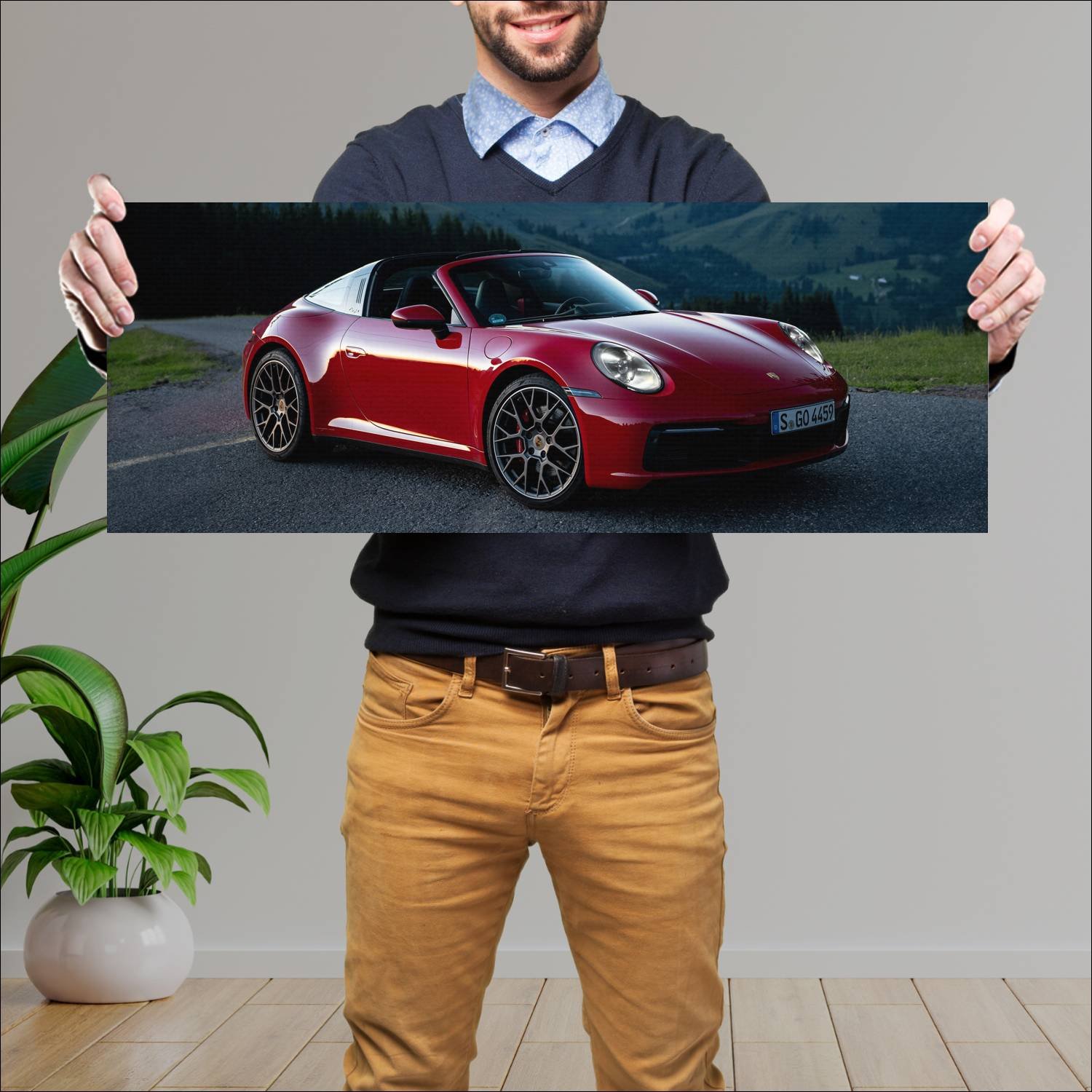 Cuadro grande 30x80cm 2020 porsche 911 targa s 100 351 Porsche