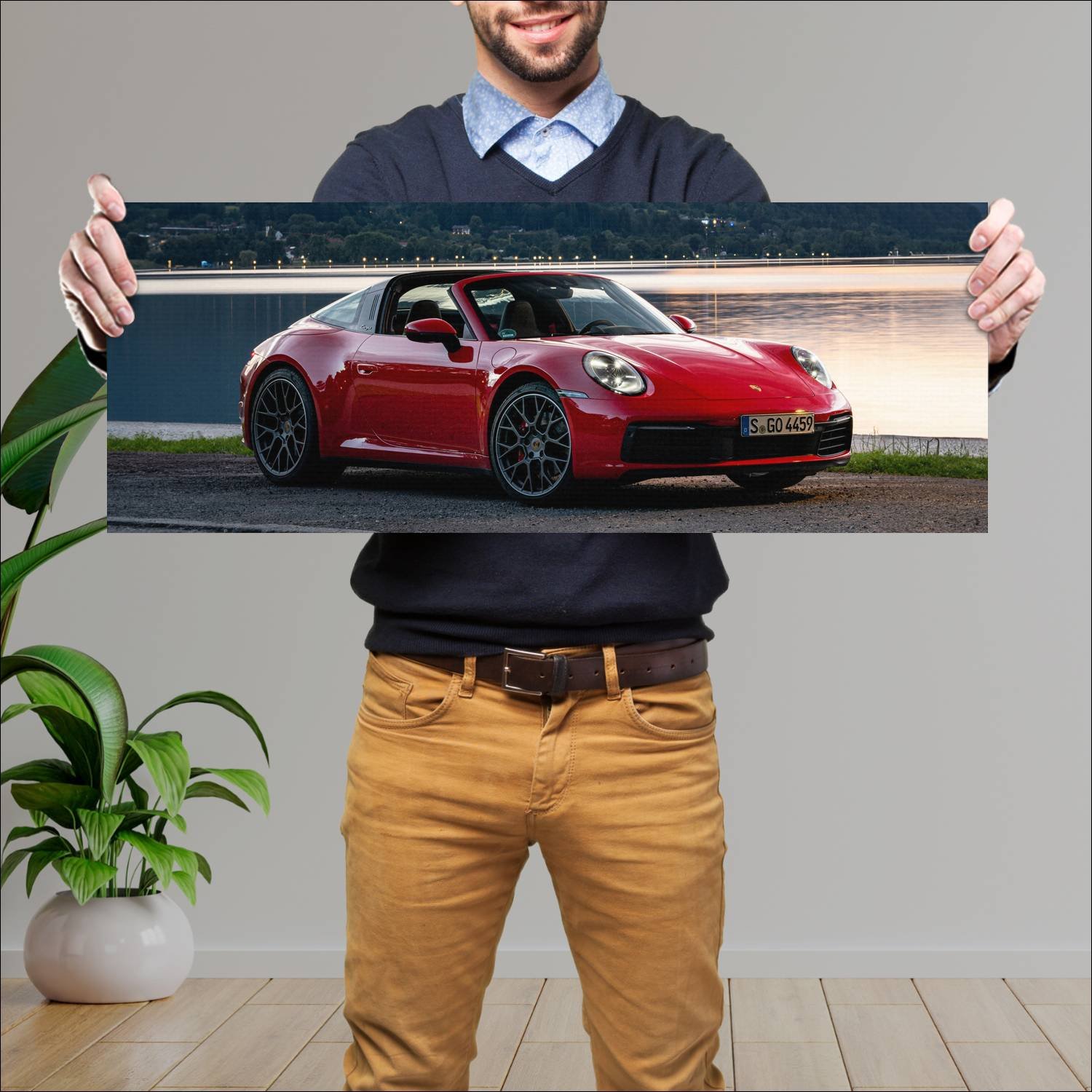 Cuadro grande 30x80cm 2020 porsche 911 targa s 100 352 Porsche