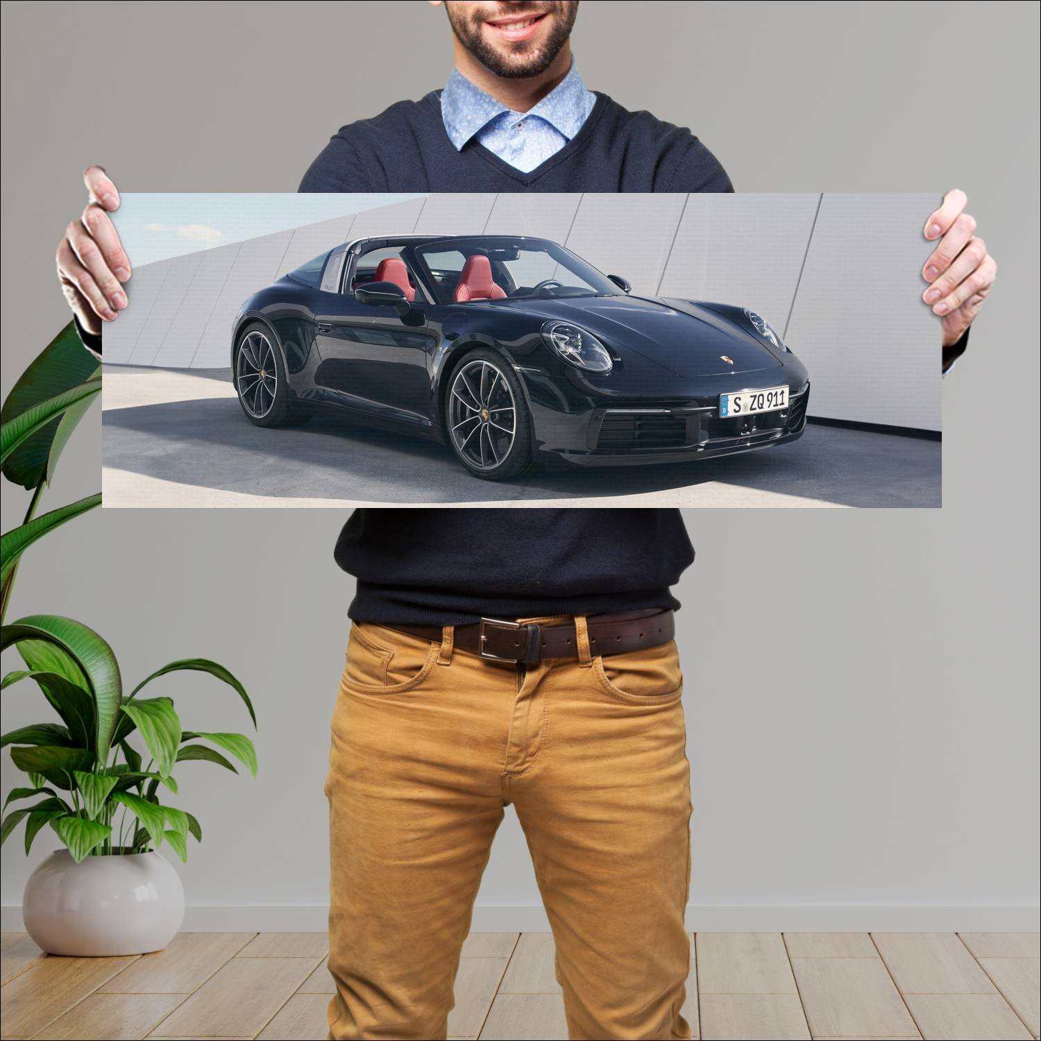 Cuadro grande 30x80cm 2020 porsche 911 targa s 991 353 Porsche