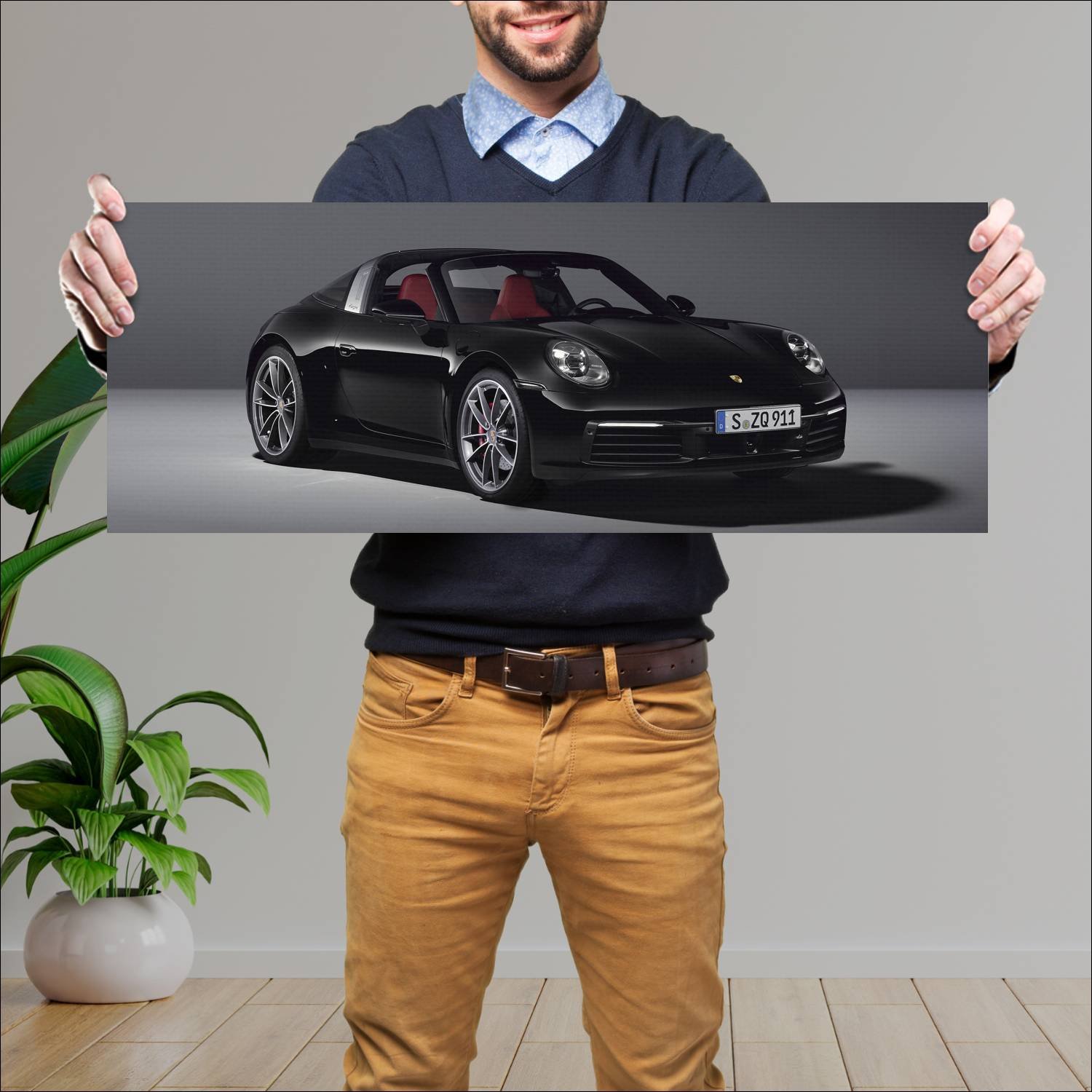 Cuadro grande 30x80cm 2020 porsche 911 targa s 991 354 Porsche