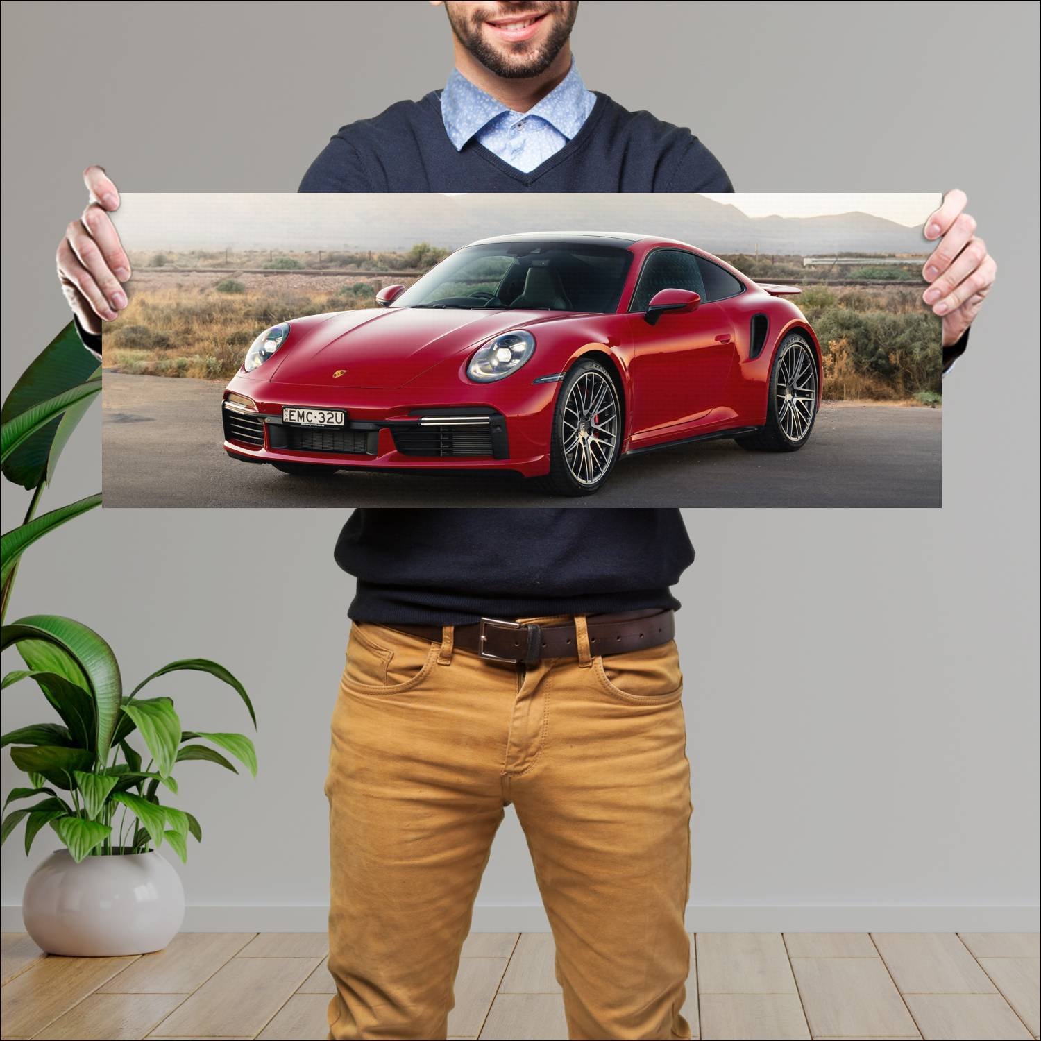 Cuadro grande 30x80cm 2020 porsche 911 turbo au 10 359 Porsche
