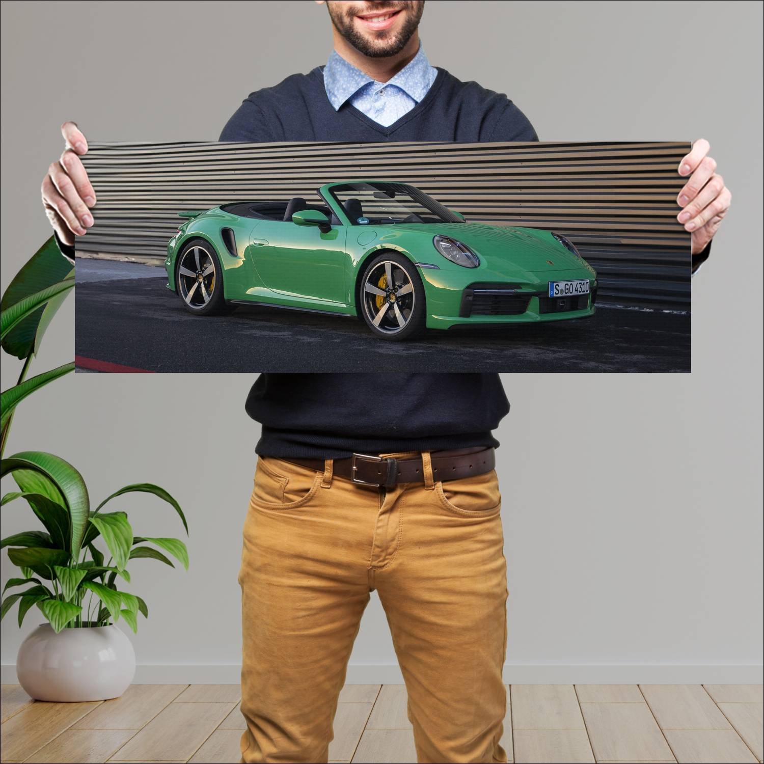 Cuadro grande 30x80cm 2020 porsche 911 turbo cabri 361 Porsche