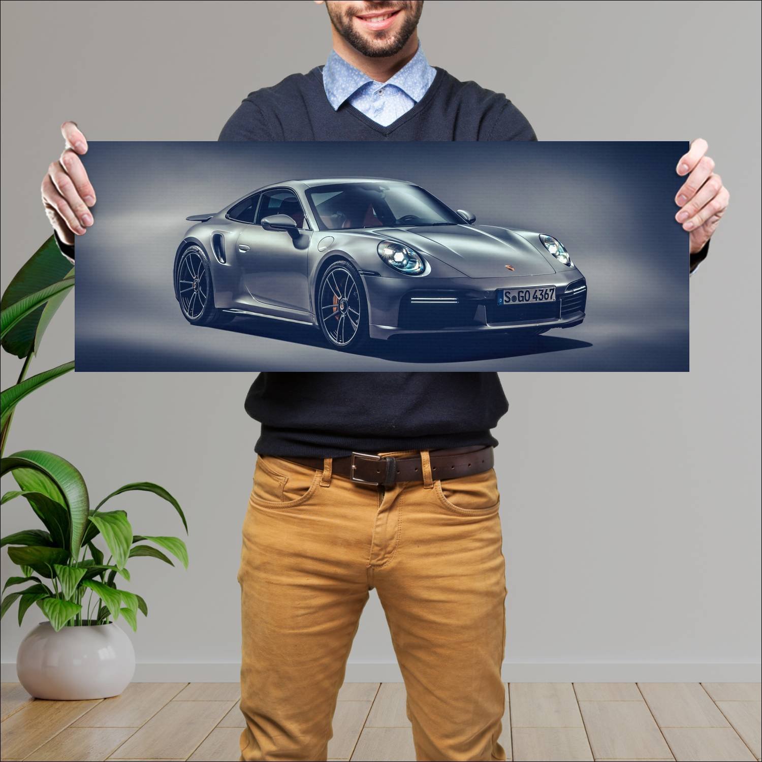 Cuadro grande 30x80cm 2020 porsche 911 turbo s 984 363 Porsche